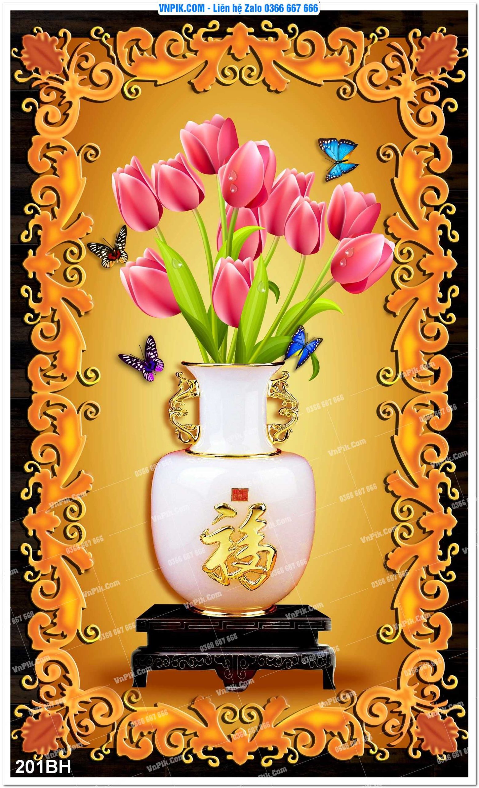 Tranh bình hoa nghệ thuật 201BH