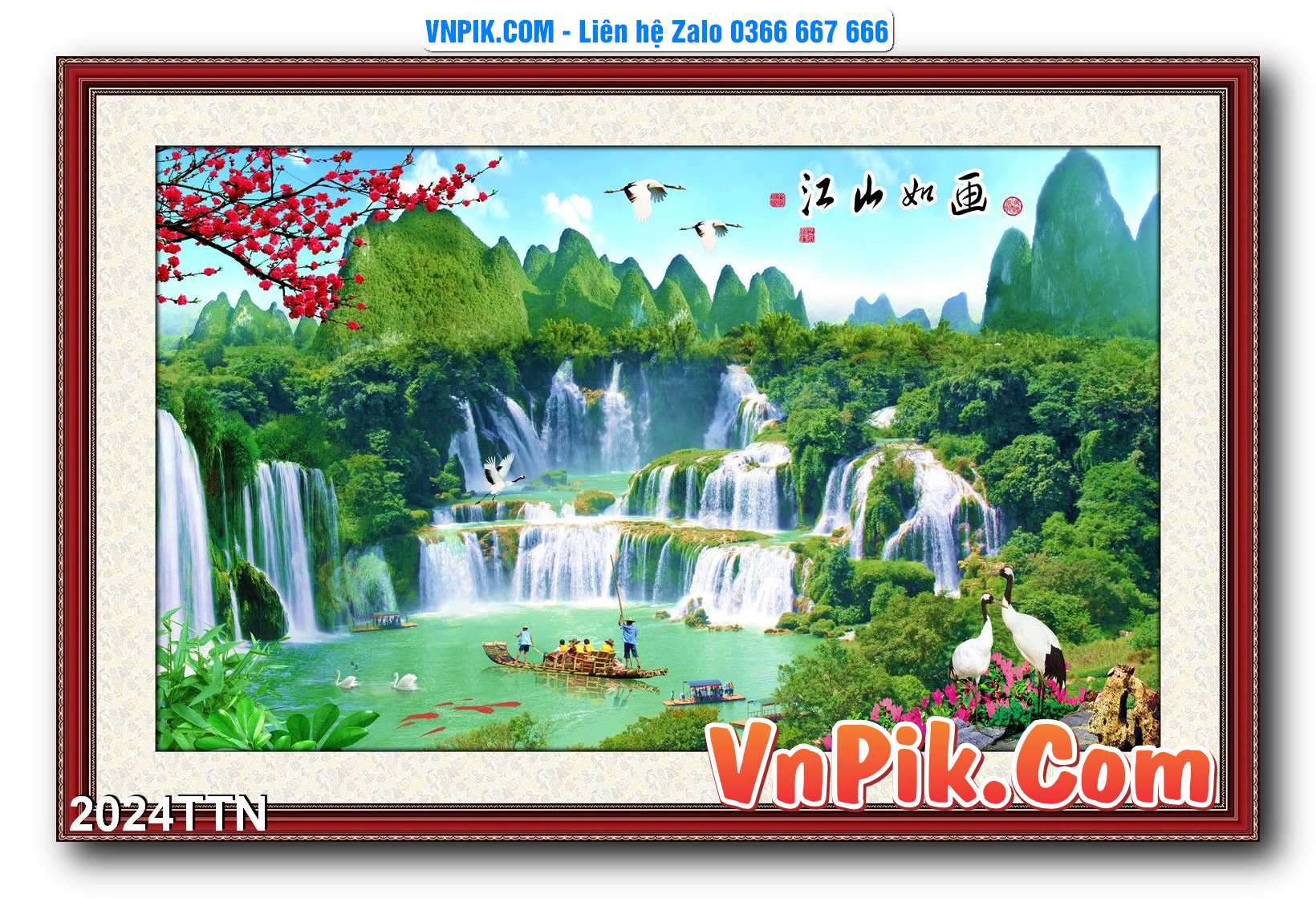 Tranh thác nước – Tranh phong thủy – Tranh treo tường mã 2024TTN