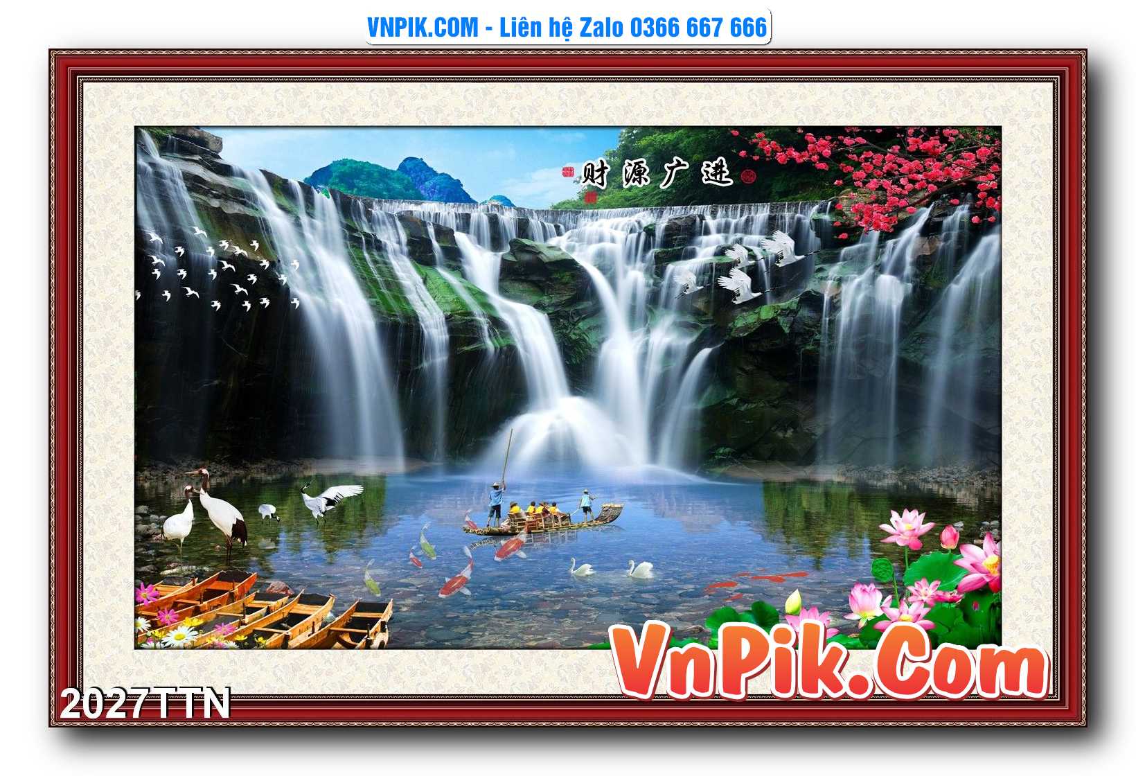 Tranh thác nước – Tranh phong thủy – Tranh treo tường mã 2027TTN