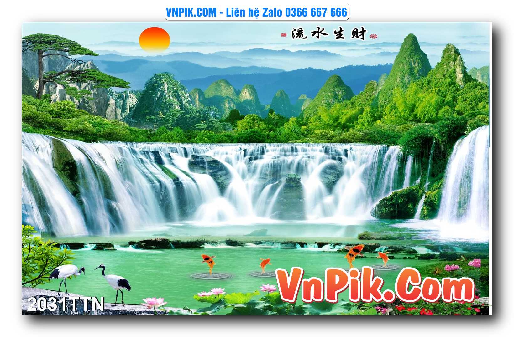 Tranh thác nước – Tranh phong thủy – Tranh treo tường mã 2031TTN