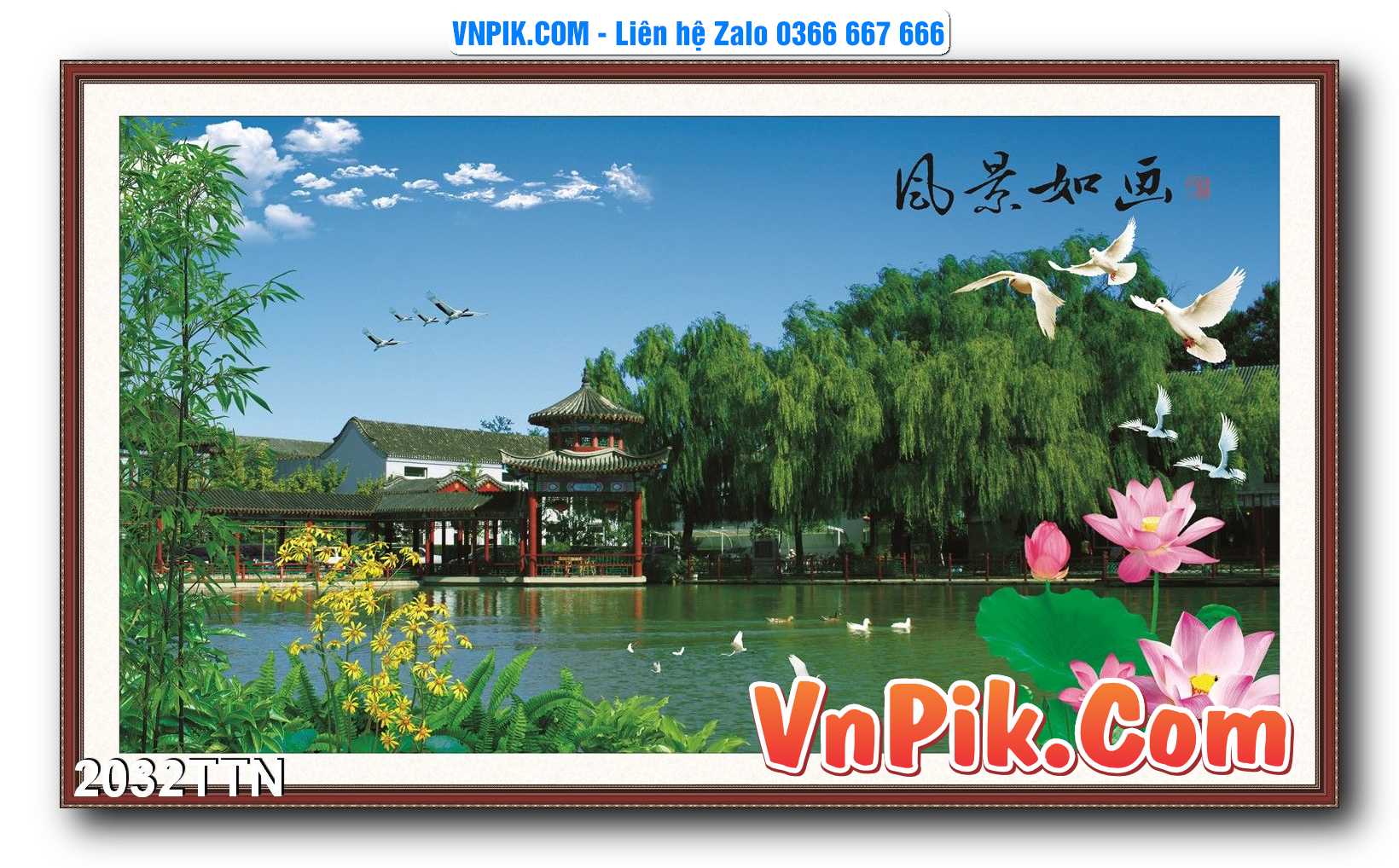 Tranh thác nước – Tranh phong thủy – Tranh treo tường mã 2032TTN