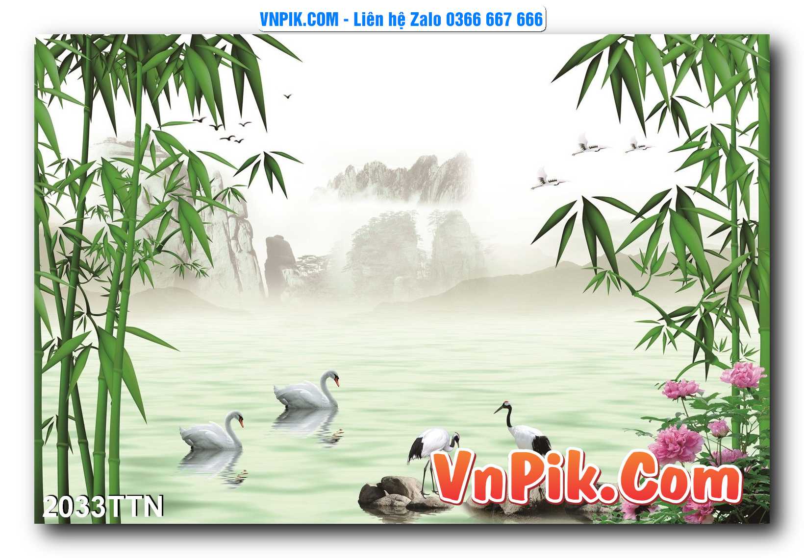Tranh thác nước – Tranh phong thủy – Tranh treo tường mã 2033TTN