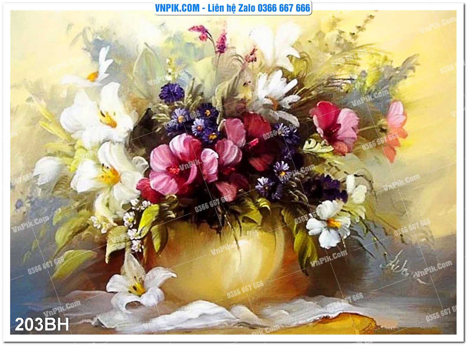 Tranh bình hoa nghệ thuật 203BH
