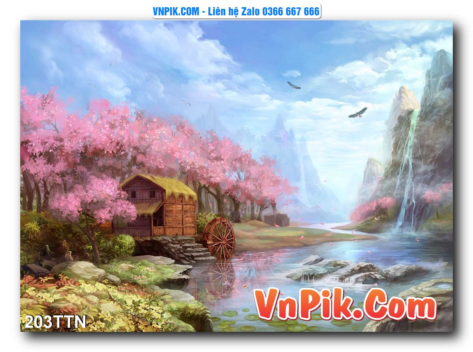 Tranh thác nước – Tranh phong thủy – Tranh treo tường mã 203TTN