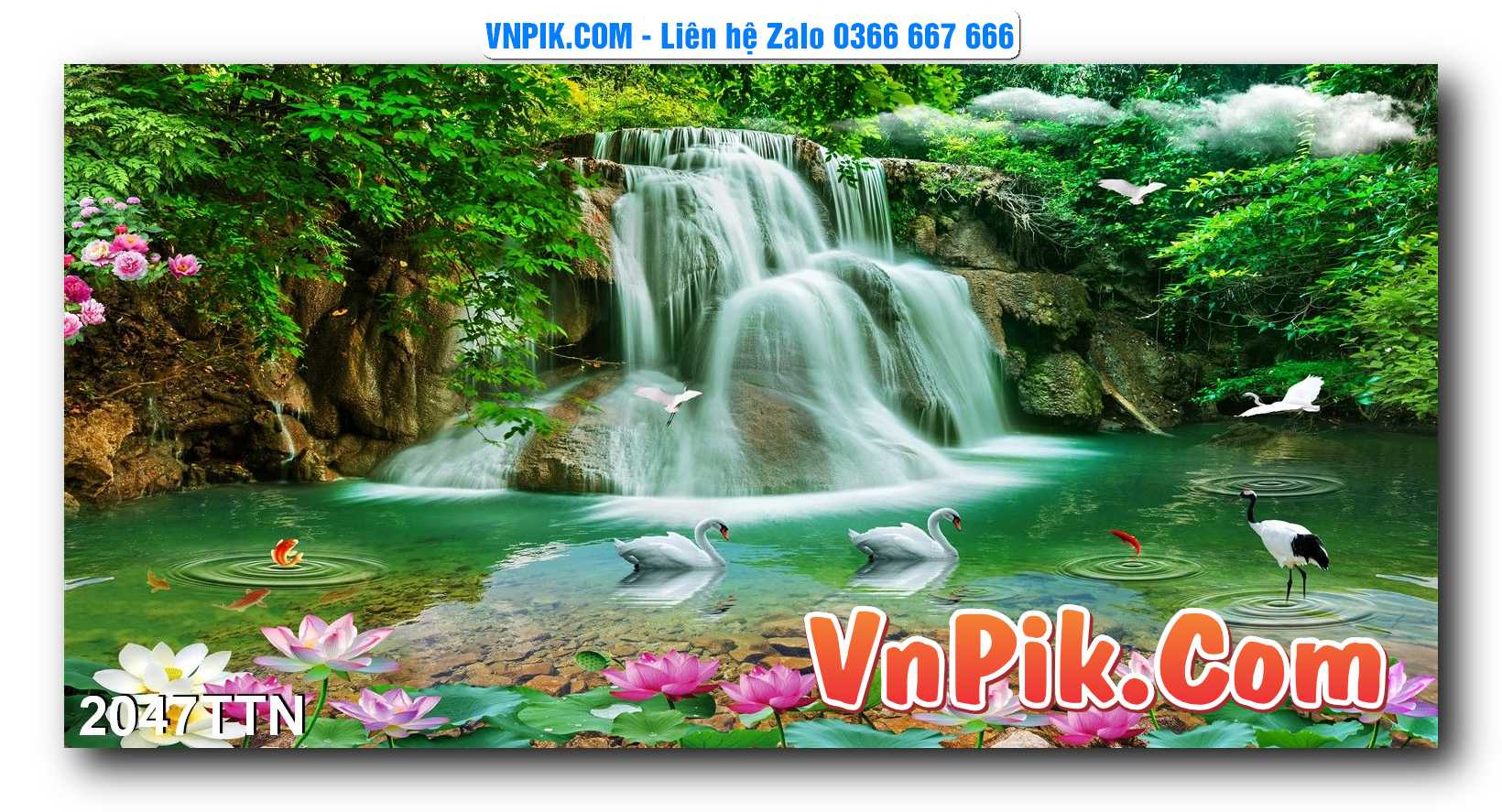Tranh thác nước – Tranh phong thủy – Tranh treo tường mã 2047TTN
