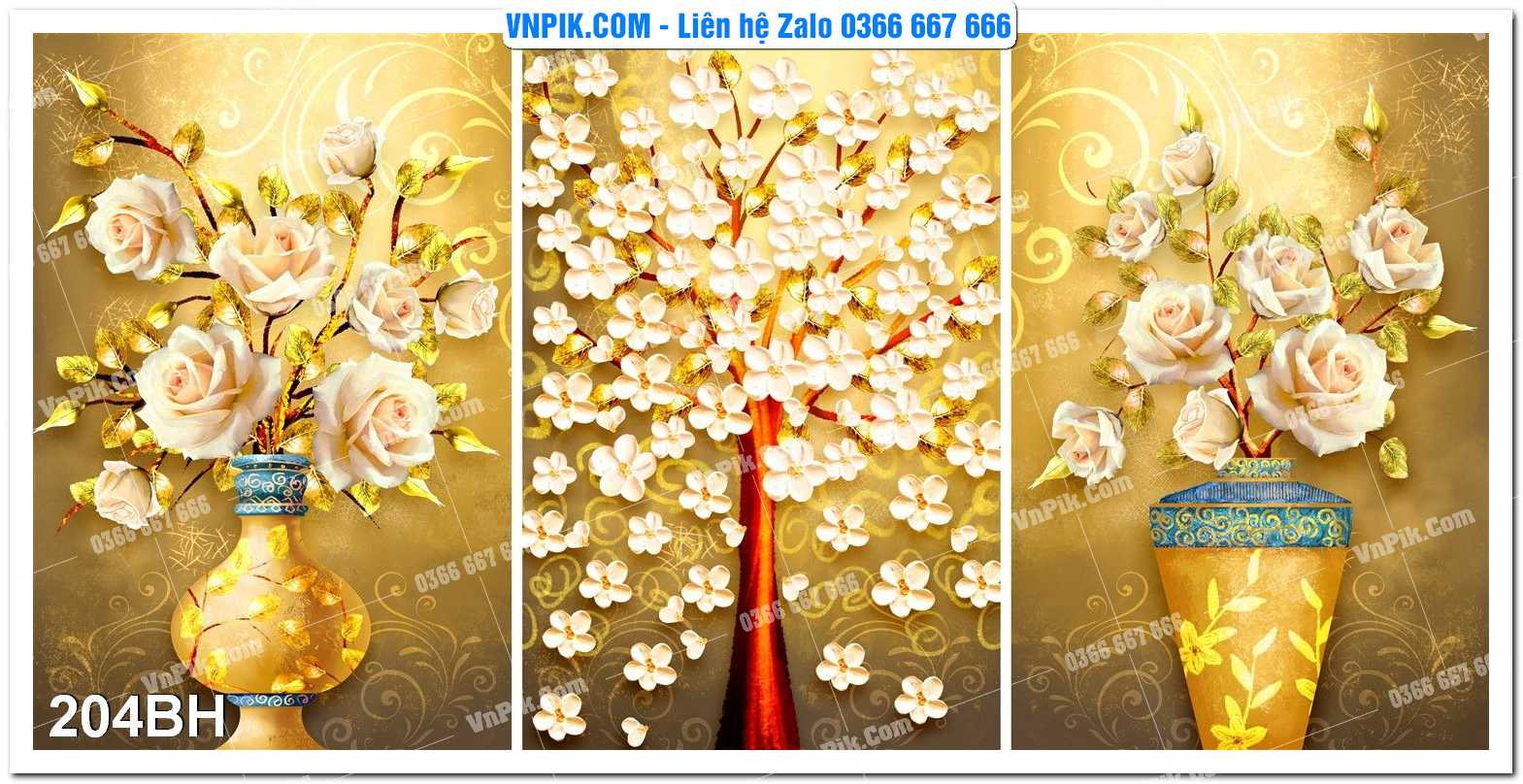 Tranh bình hoa nghệ thuật 204BH