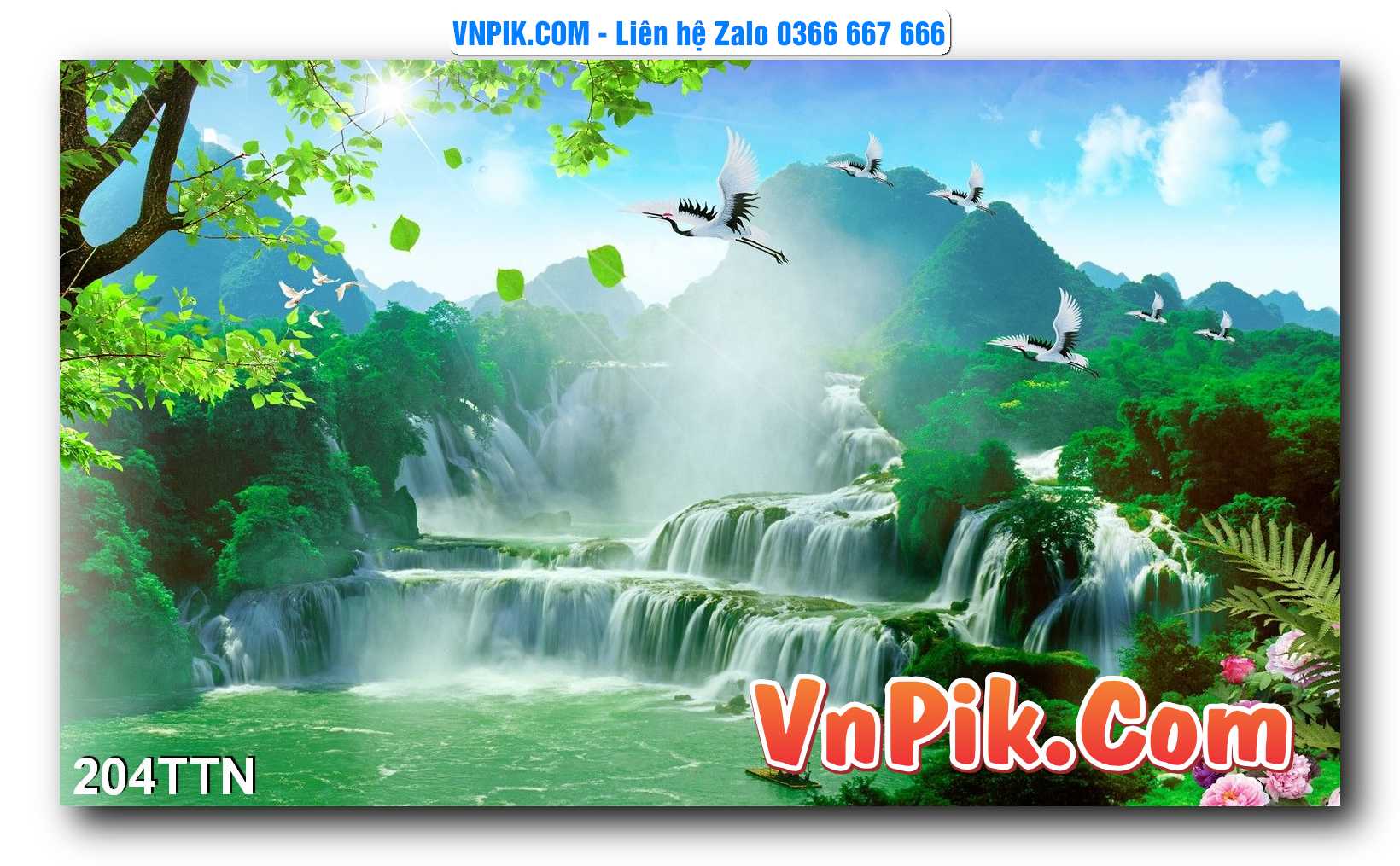 Tranh thác nước – Tranh phong thủy – Tranh treo tường mã 204TTN