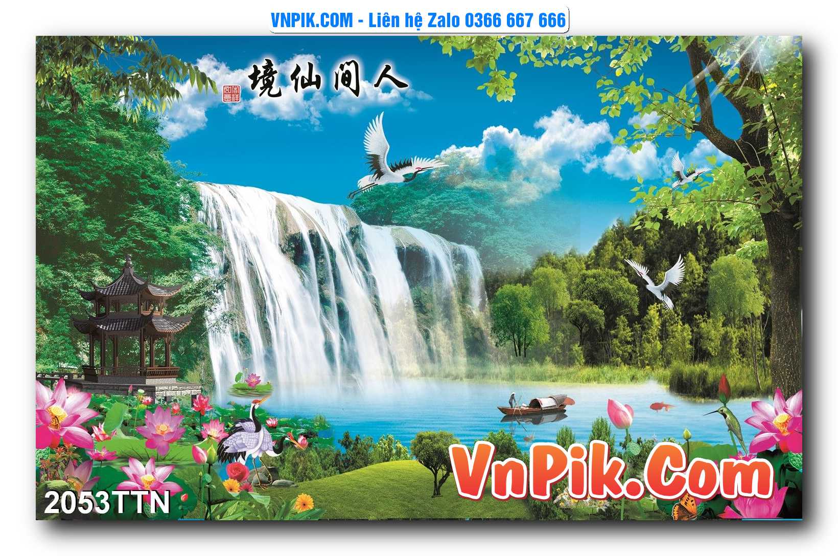 Tranh thác nước – Tranh phong thủy – Tranh treo tường mã 2053TTN