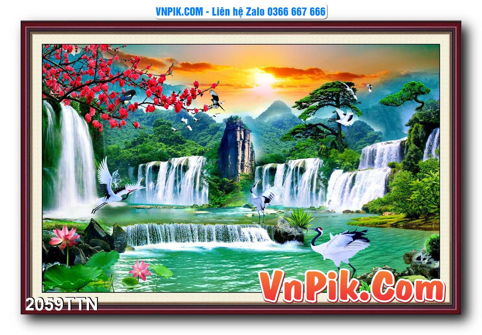 Tranh thác nước – Tranh phong thủy – Tranh treo tường mã 2059TTN