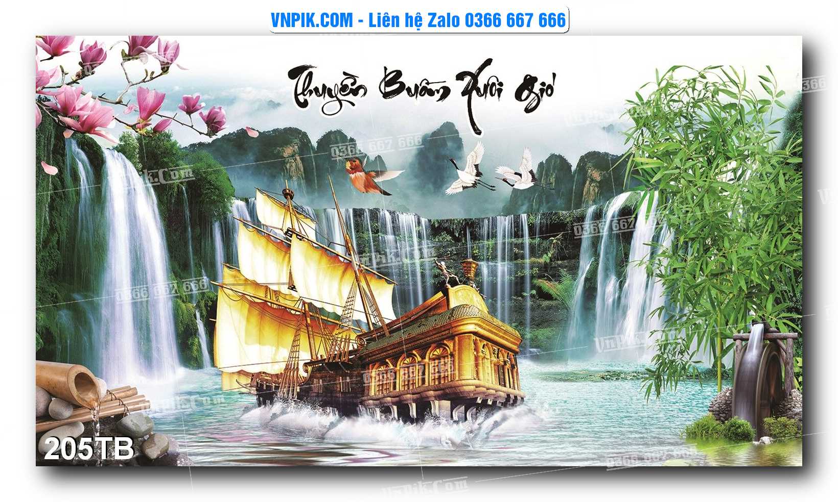 Tranh thuận buồm xuôi gió file PSD mẫu 205TB