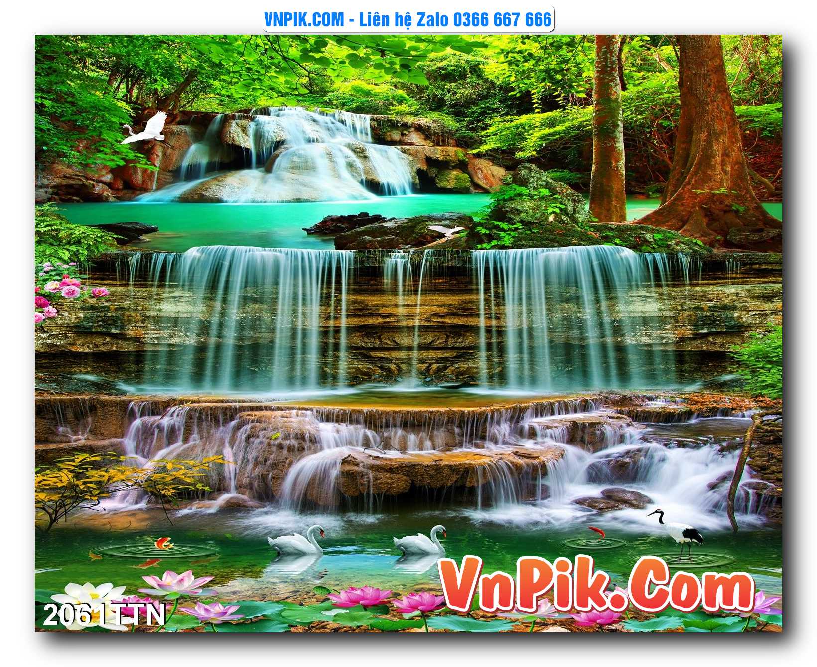 Tranh thác nước – Tranh phong thủy – Tranh treo tường mã 2061TTN