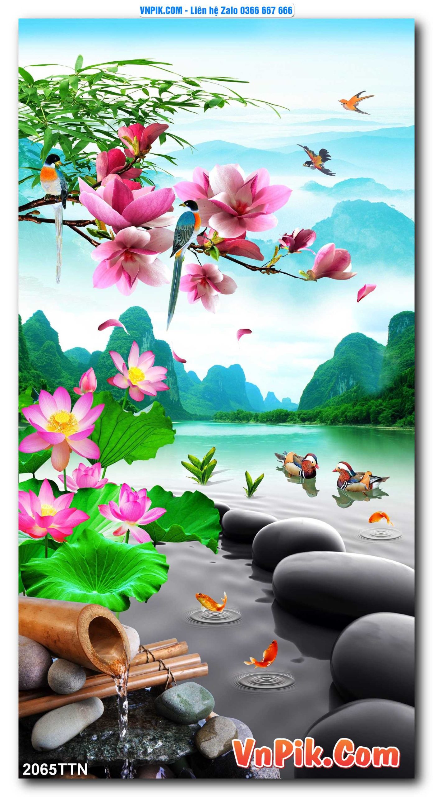 Tranh thác nước – Tranh phong thủy – Tranh treo tường mã 2065TTN