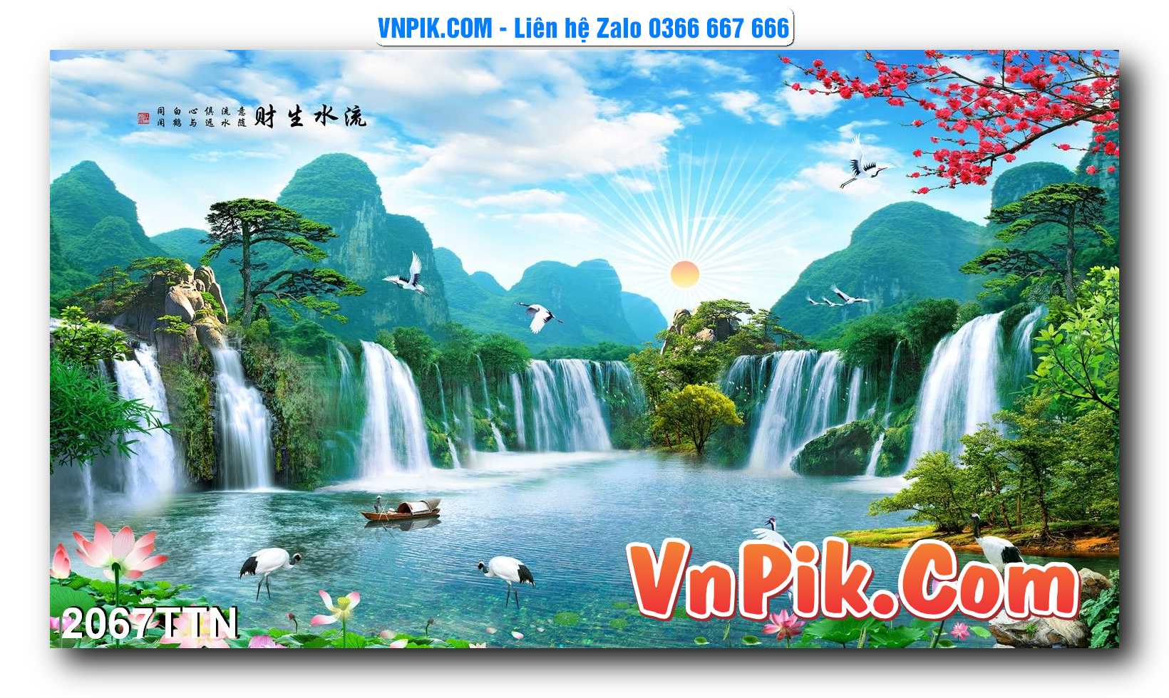 Tranh thác nước – Tranh phong thủy – Tranh treo tường mã 2067TTN