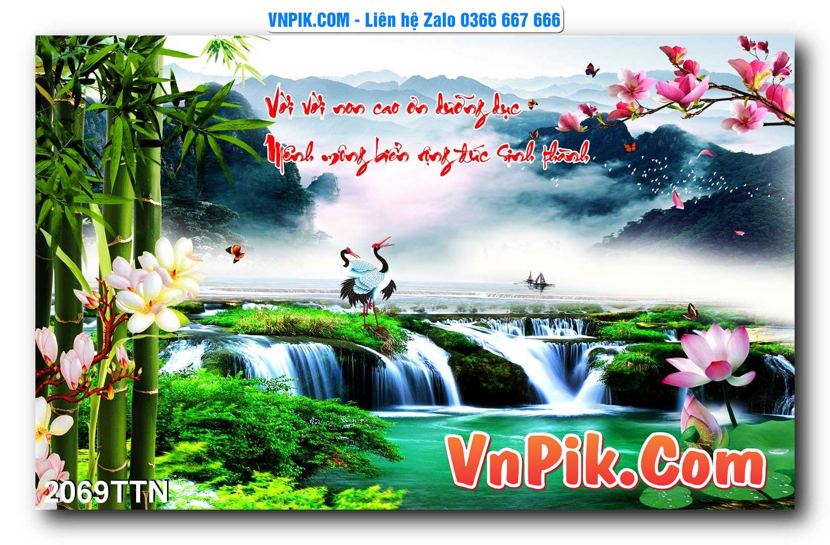 Tranh thác nước – Tranh phong thủy – Tranh treo tường mã 2069TTN