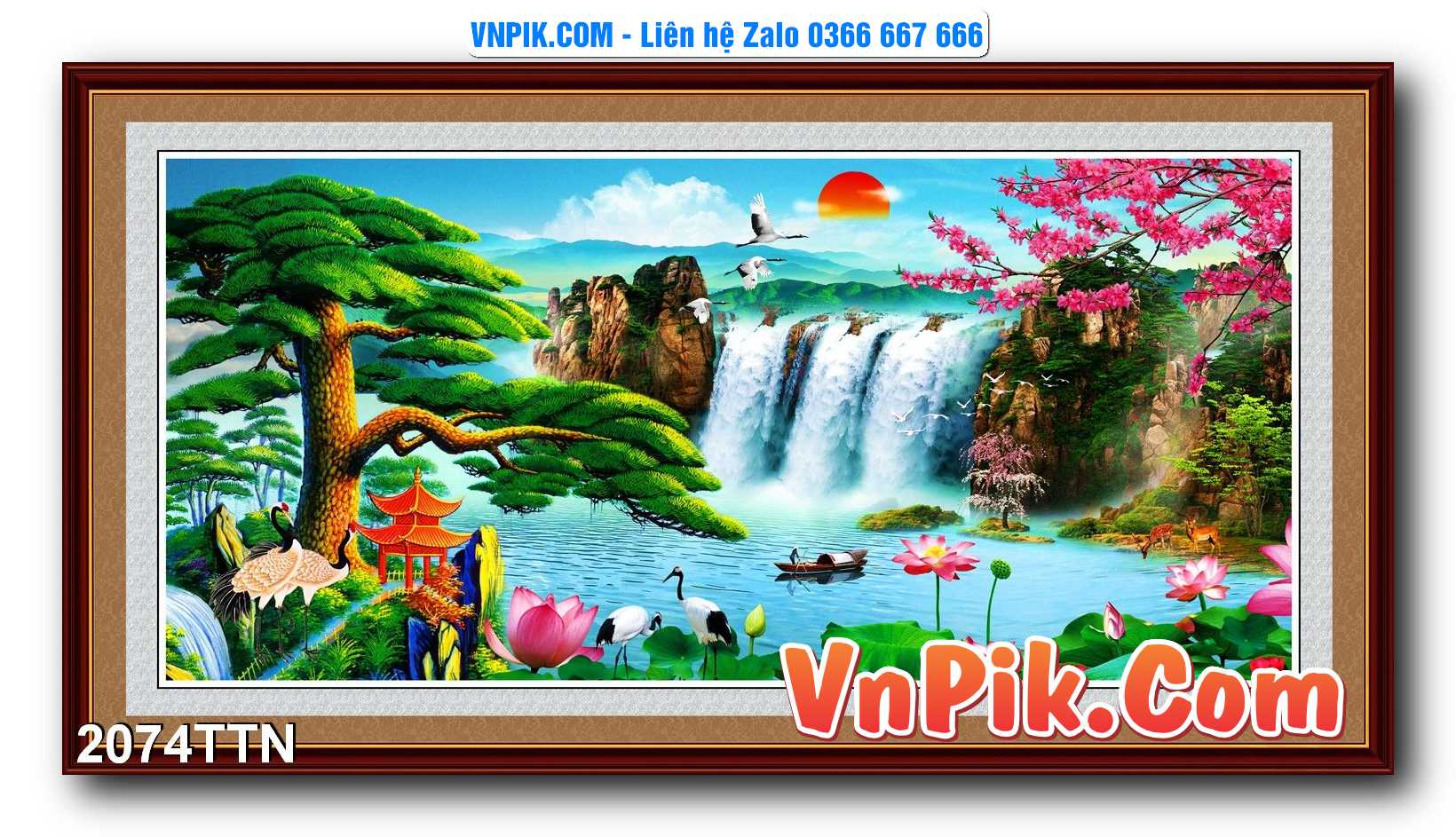 Tranh thác nước – Tranh phong thủy – Tranh treo tường mã 2074TTN