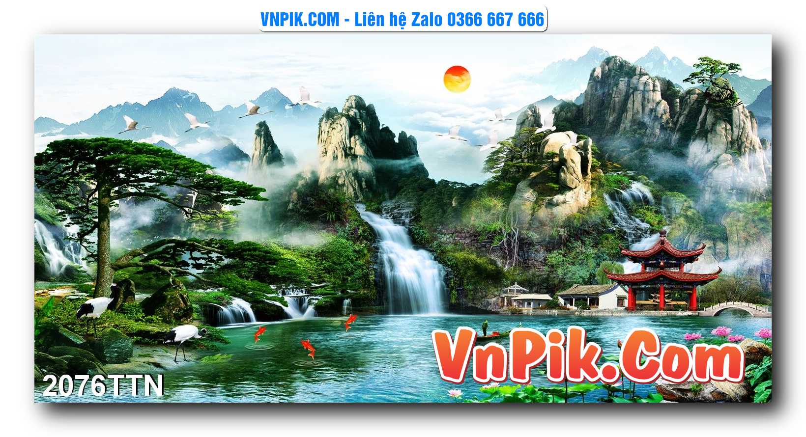 Tranh thác nước – Tranh phong thủy – Tranh treo tường mã 2076TTN