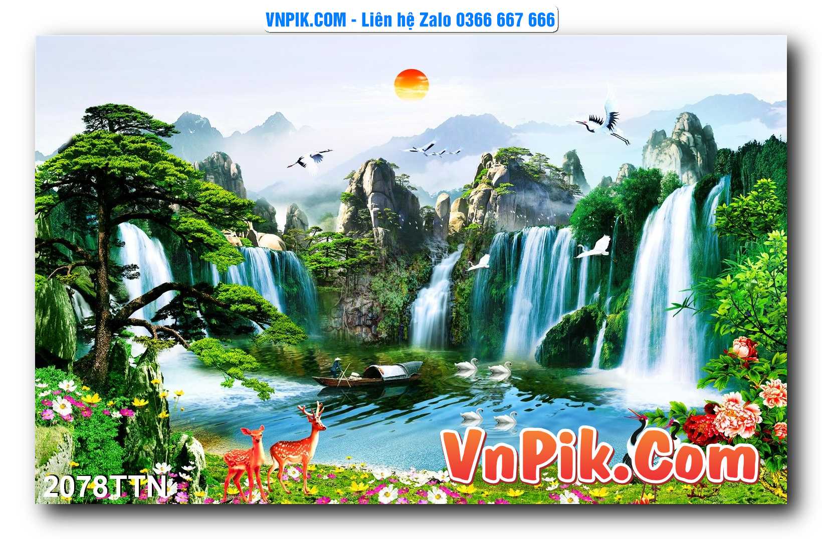 Tranh thác nước – Tranh phong thủy – Tranh treo tường mã 2078TTN