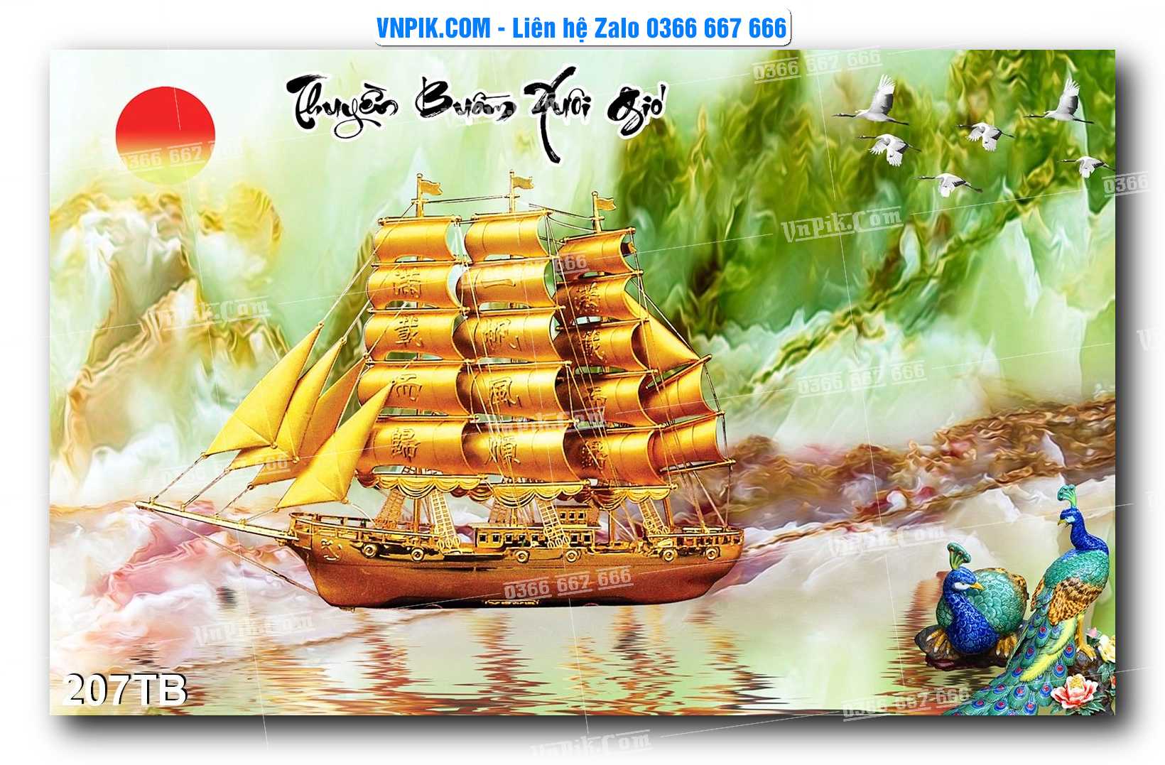 Tranh thuận buồm xuôi gió file PSD mẫu 207TB