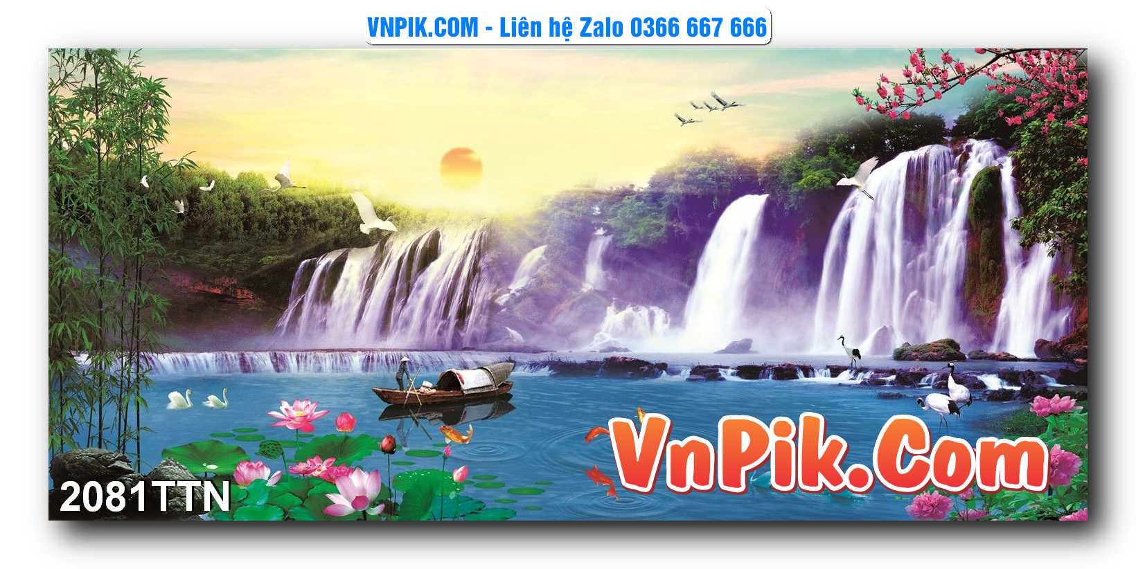 Tranh thác nước – Tranh phong thủy – Tranh treo tường mã 2081TTN