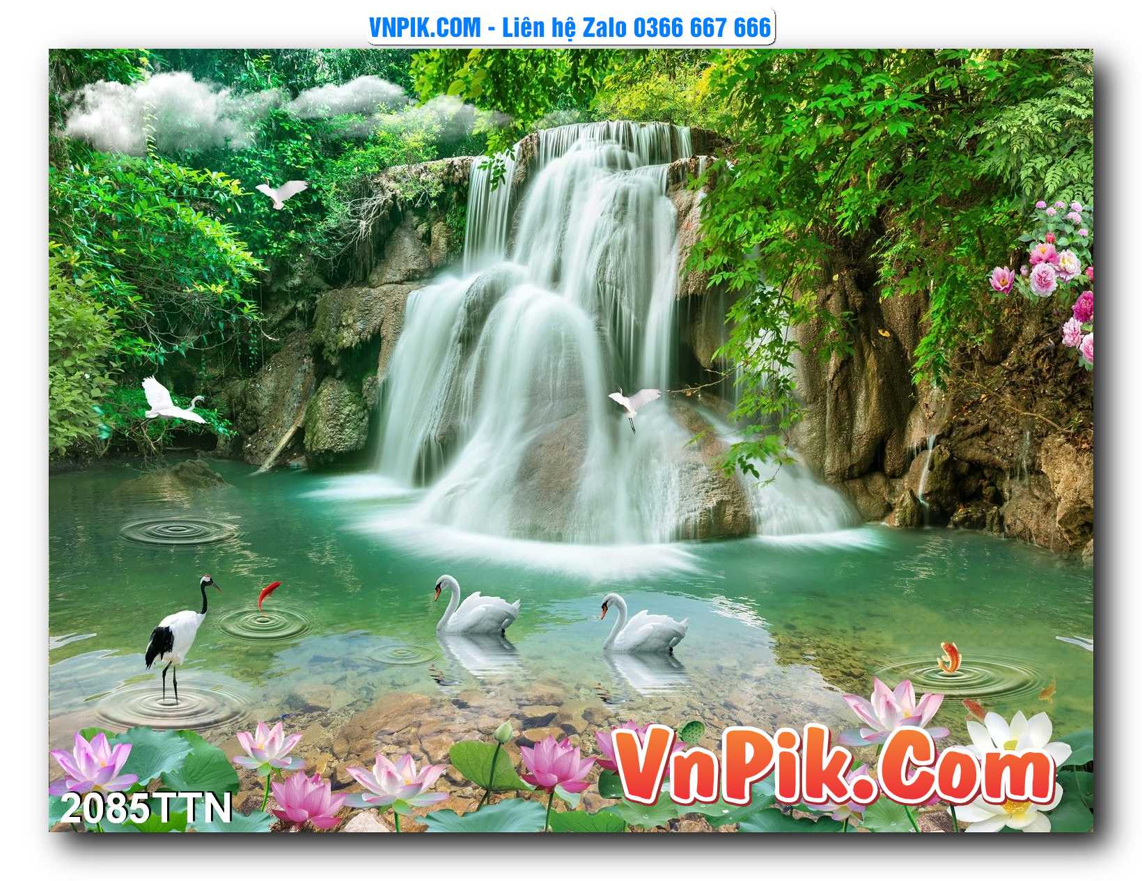 Tranh thác nước – Tranh phong thủy – Tranh treo tường mã 2085TTN