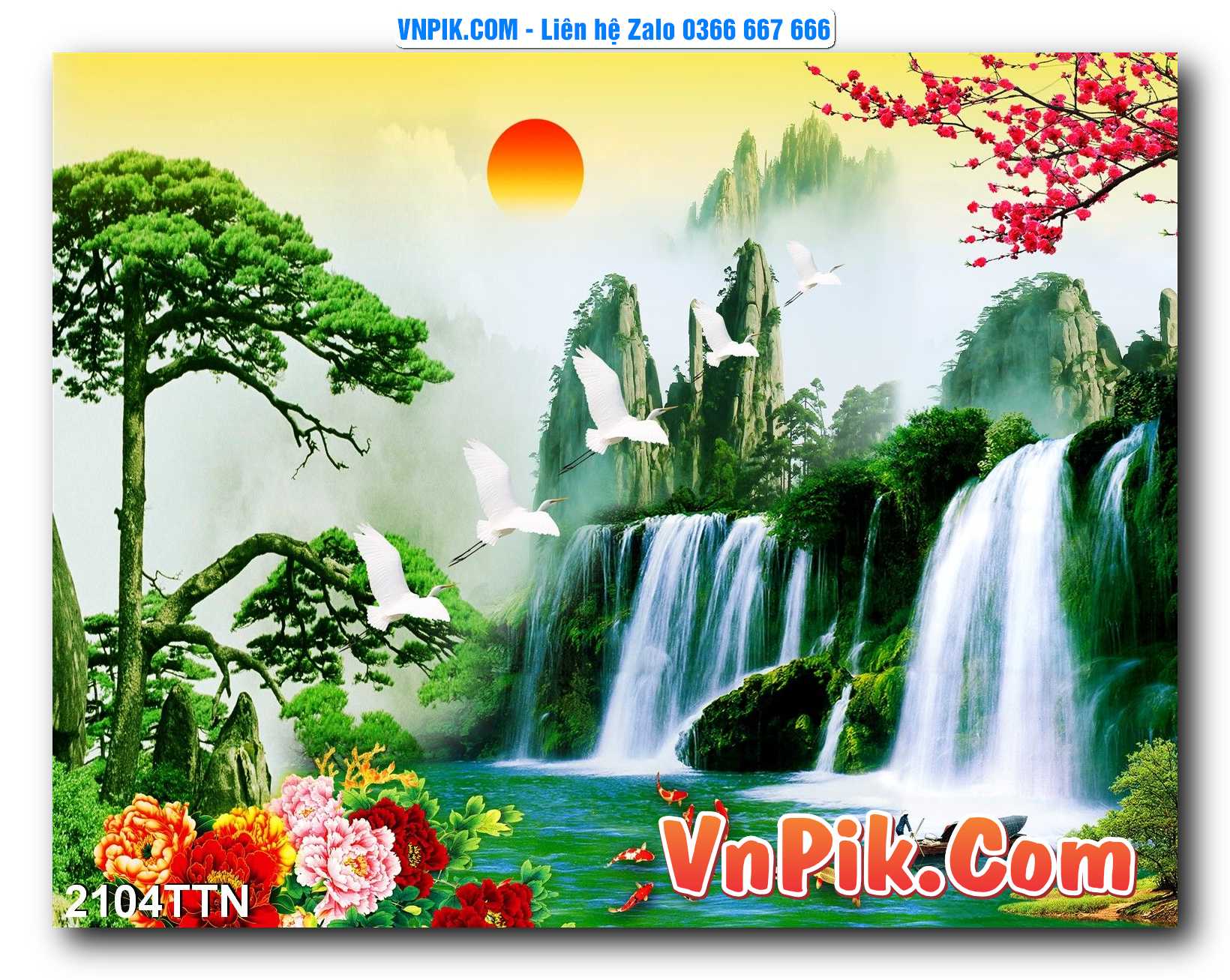 Tranh thác nước – Tranh phong thủy – Tranh treo tường mã 2104TTN