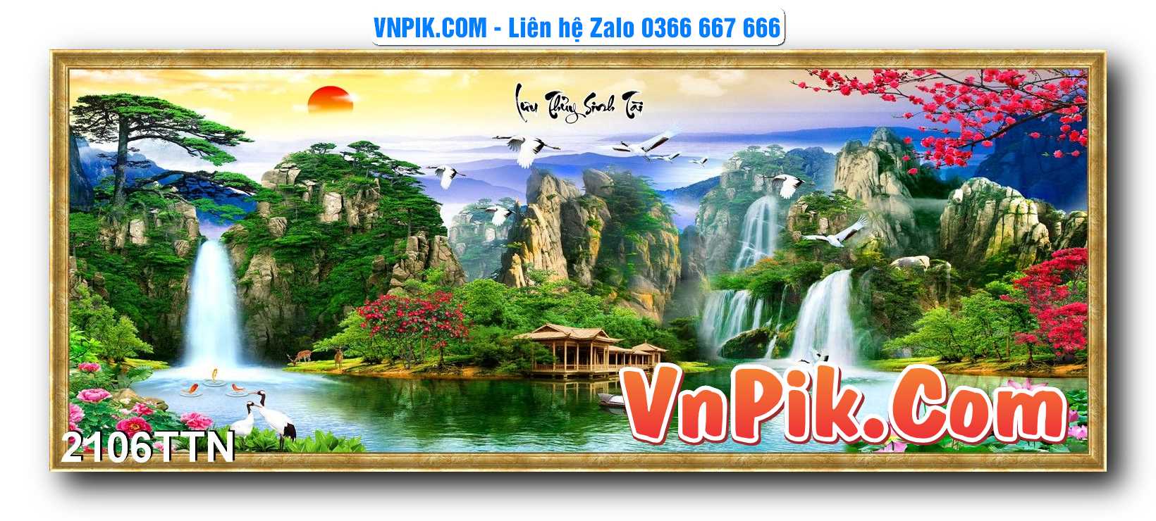 Tranh thác nước – Tranh phong thủy – Tranh treo tường mã 2106TTN