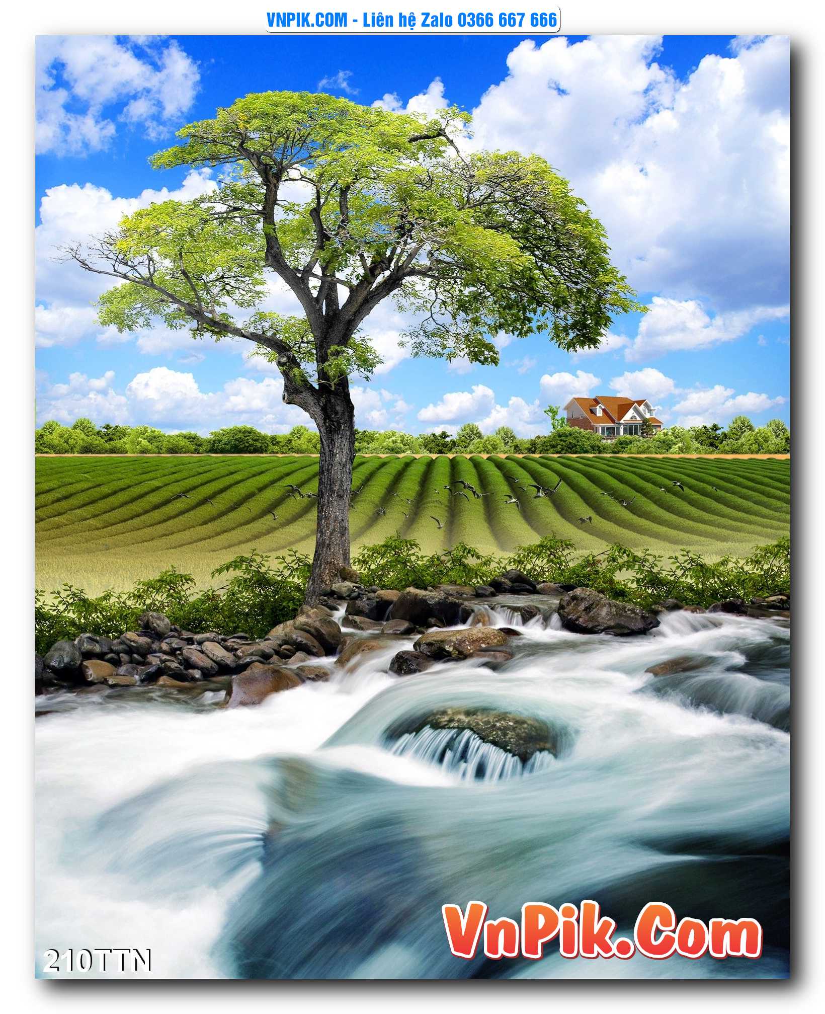 Tranh thác nước – Tranh phong thủy – Tranh treo tường mã 210TTN