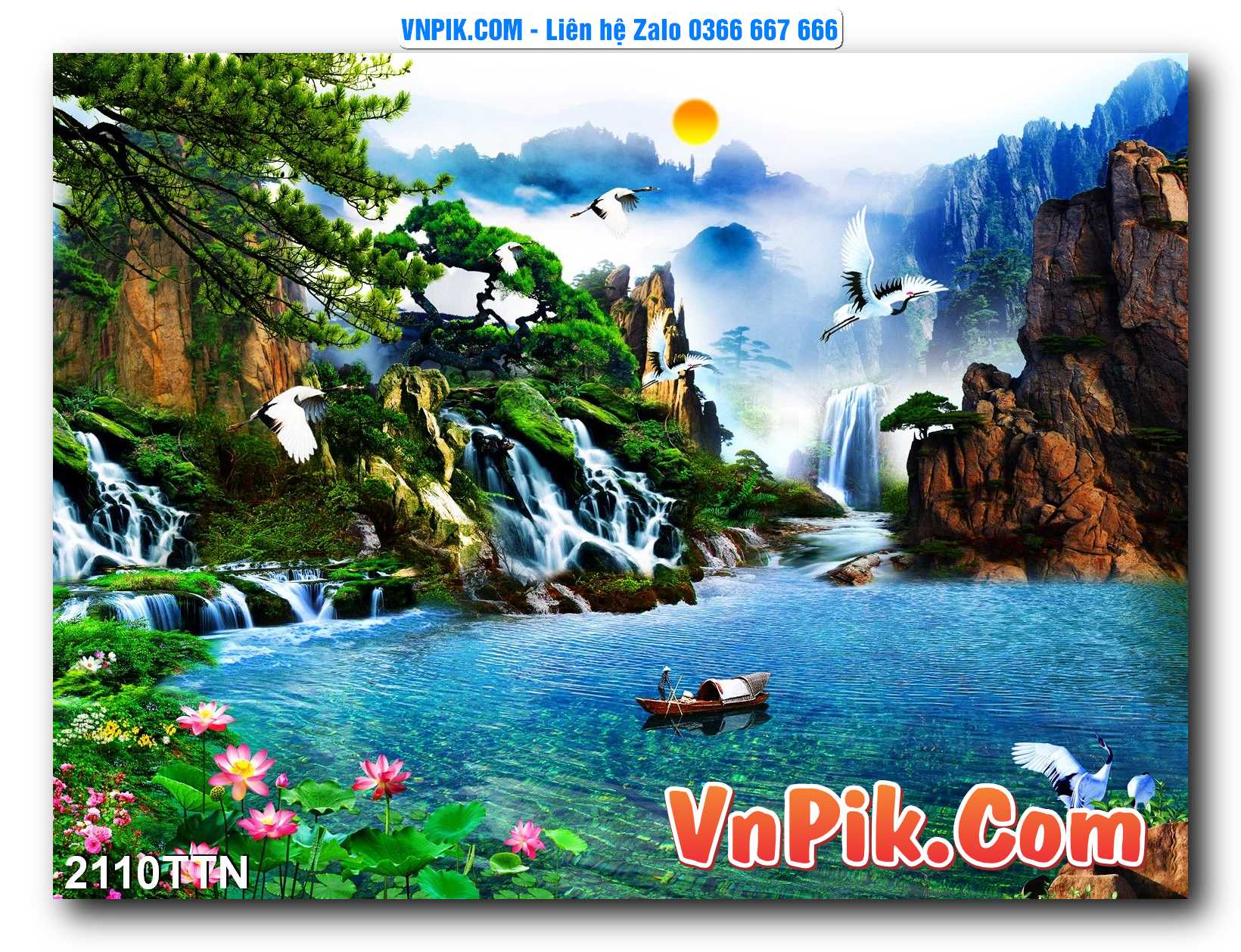 Tranh thác nước – Tranh phong thủy – Tranh treo tường mã 2110TTN