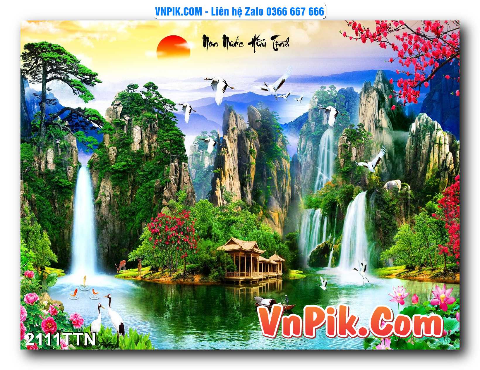 Tranh thác nước – Tranh phong thủy – Tranh treo tường mã 2111TTN