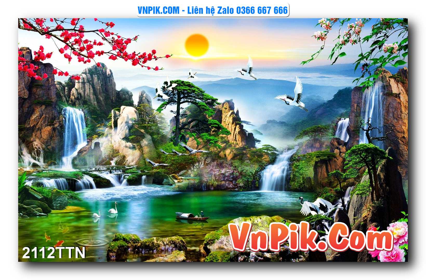 Tranh thác nước – Tranh phong thủy – Tranh treo tường mã 2112TTN