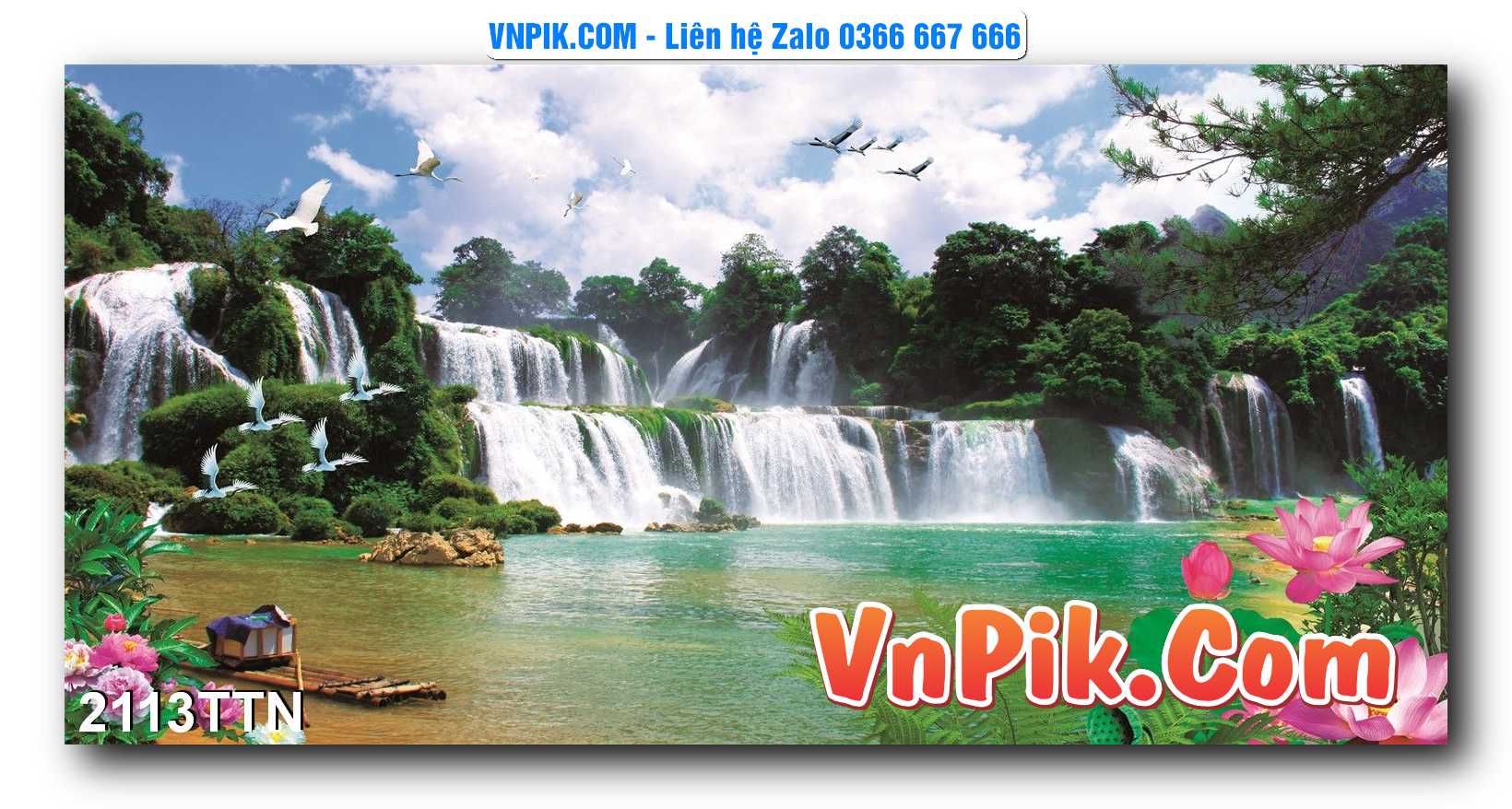 Tranh thác nước – Tranh phong thủy – Tranh treo tường mã 2113TTN