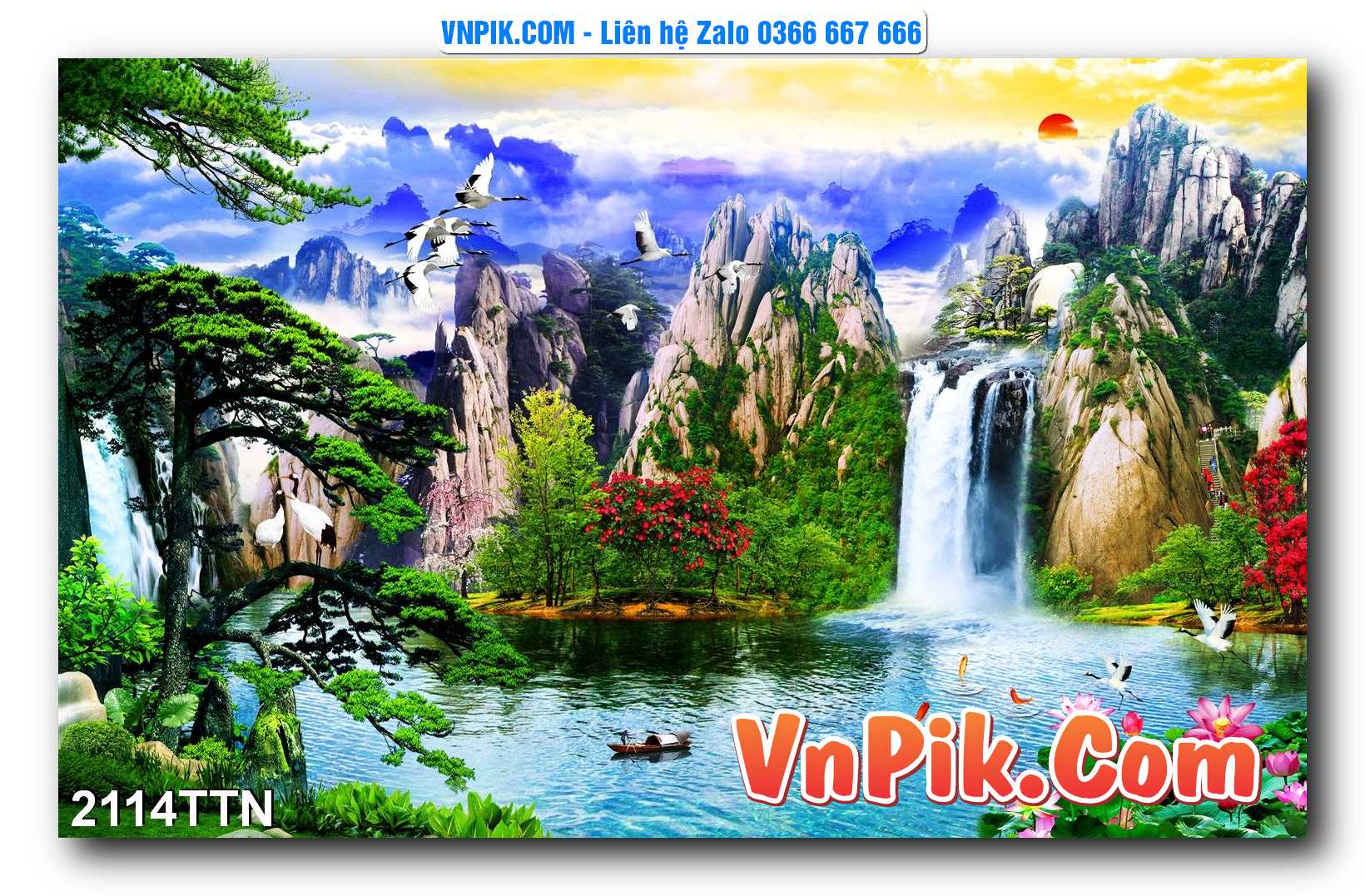 Tranh thác nước – Tranh phong thủy – Tranh treo tường mã 2114TTN