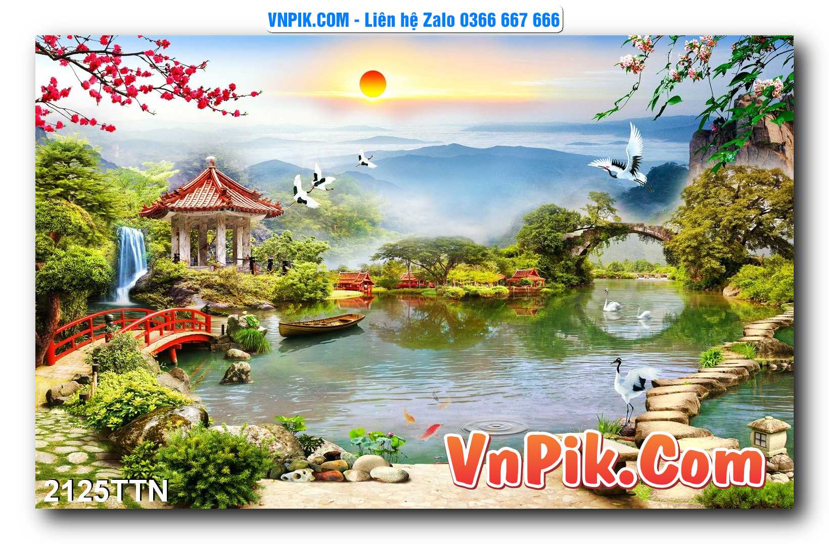 Tranh thác nước – Tranh phong thủy – Tranh treo tường mã 2125TTN