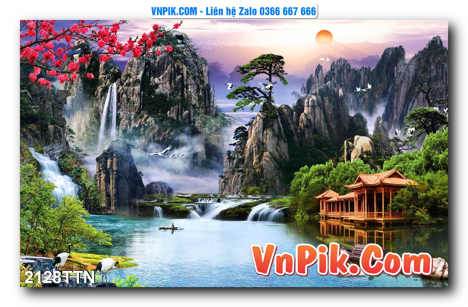 Tranh thác nước – Tranh phong thủy – Tranh treo tường mã 2128TTN