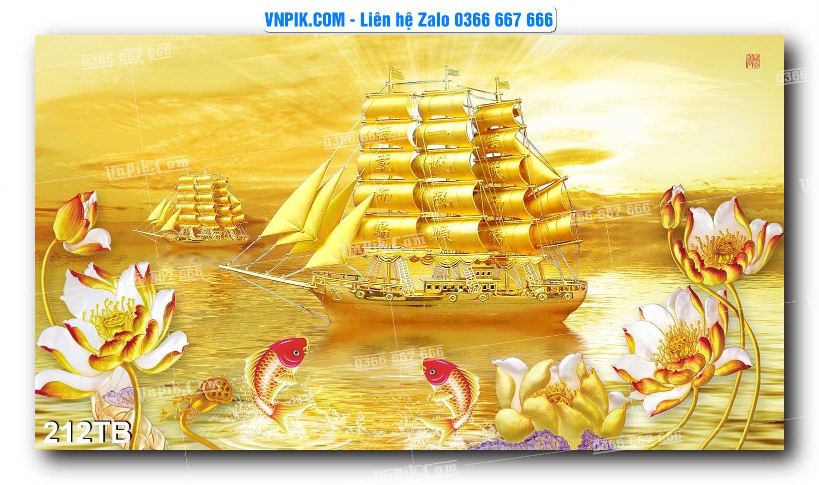Tranh thuận buồm xuôi gió file PSD mẫu 212TB