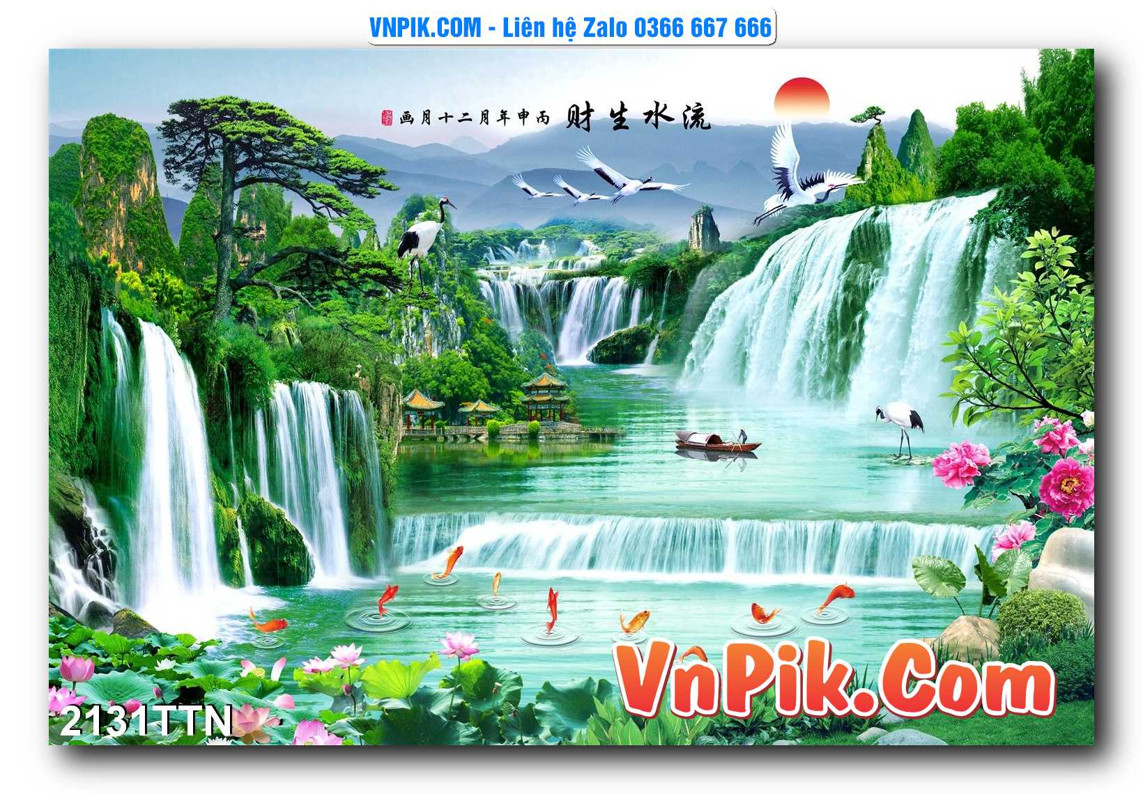Tranh thác nước – Tranh phong thủy – Tranh treo tường mã 2131TTN