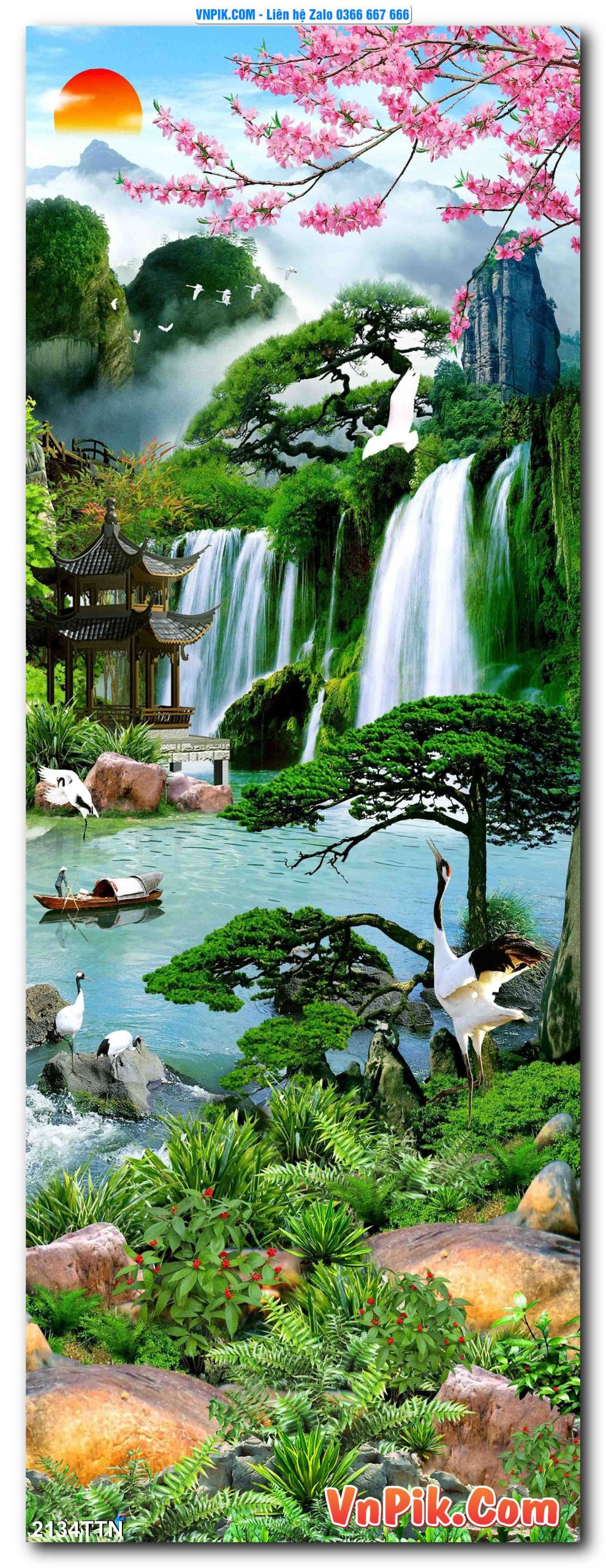 Tranh thác nước – Tranh phong thủy – Tranh treo tường mã 2134TTN