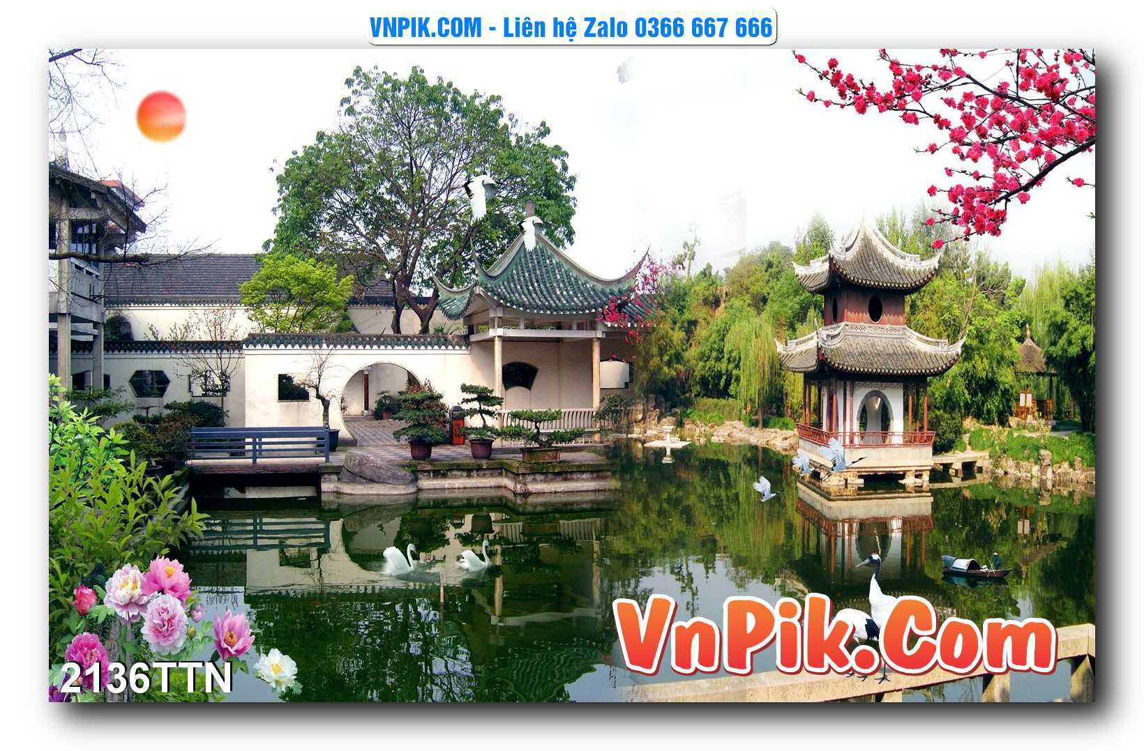 Tranh thác nước – Tranh phong thủy – Tranh treo tường mã 2136TTN