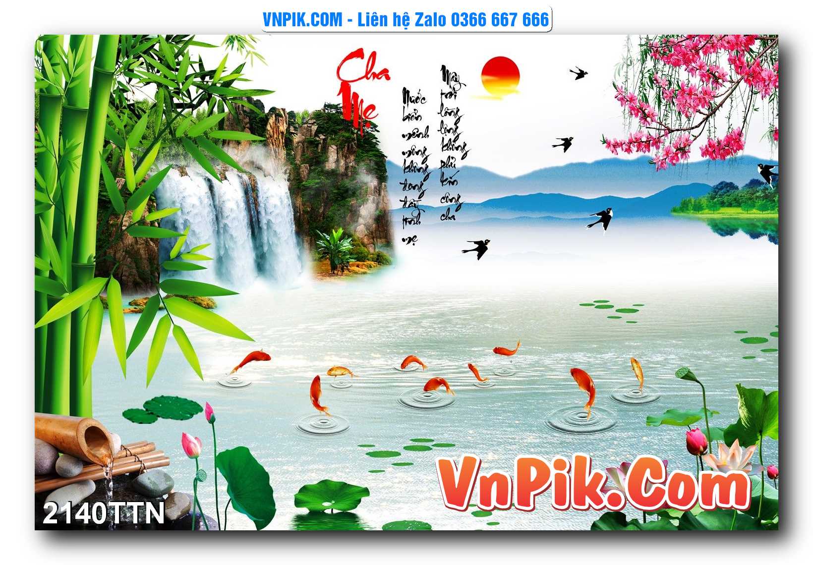 Tranh thác nước – Tranh phong thủy – Tranh treo tường mã 2140TTN
