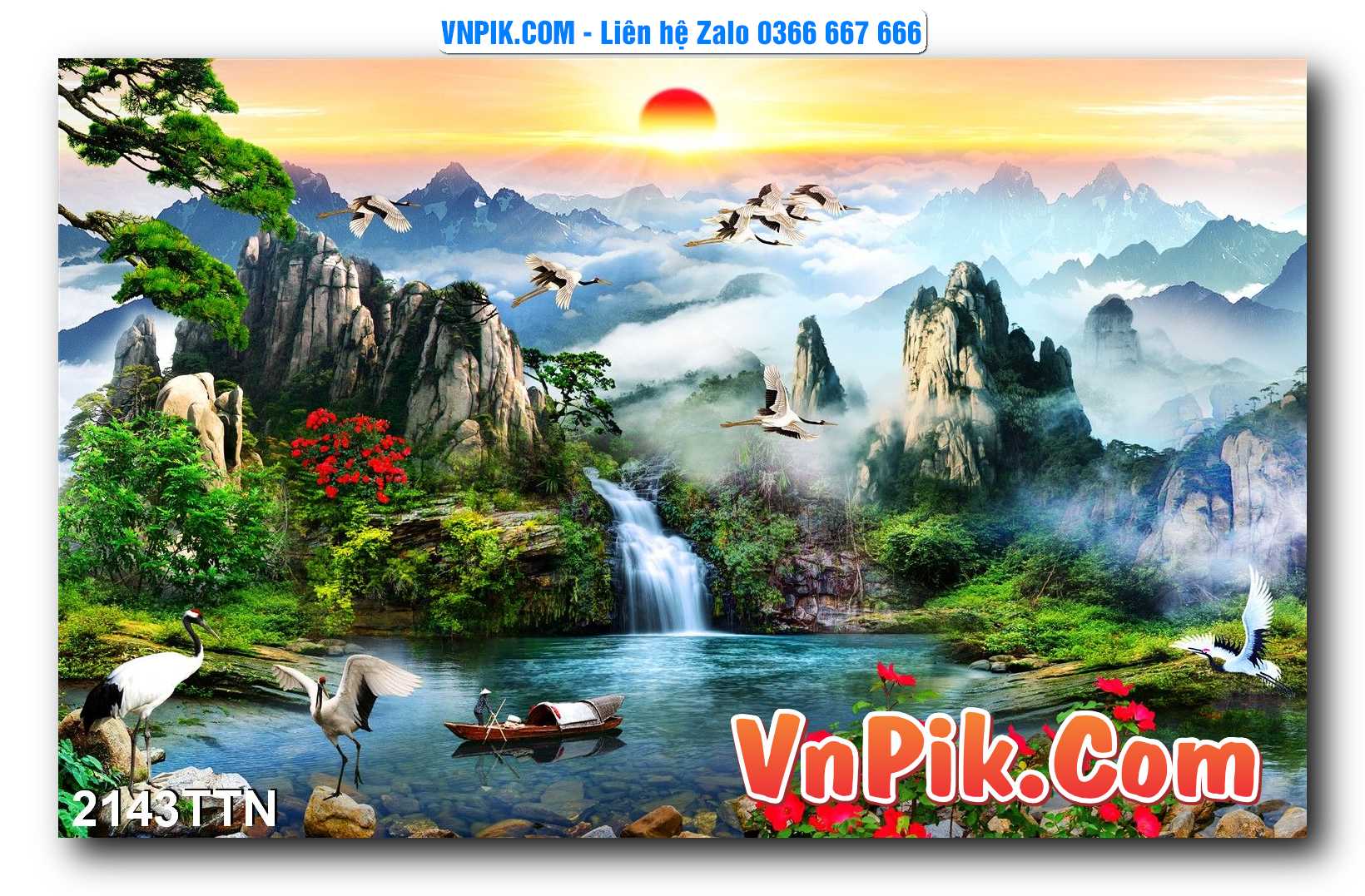 Tranh thác nước – Tranh phong thủy – Tranh treo tường mã 2143TTN