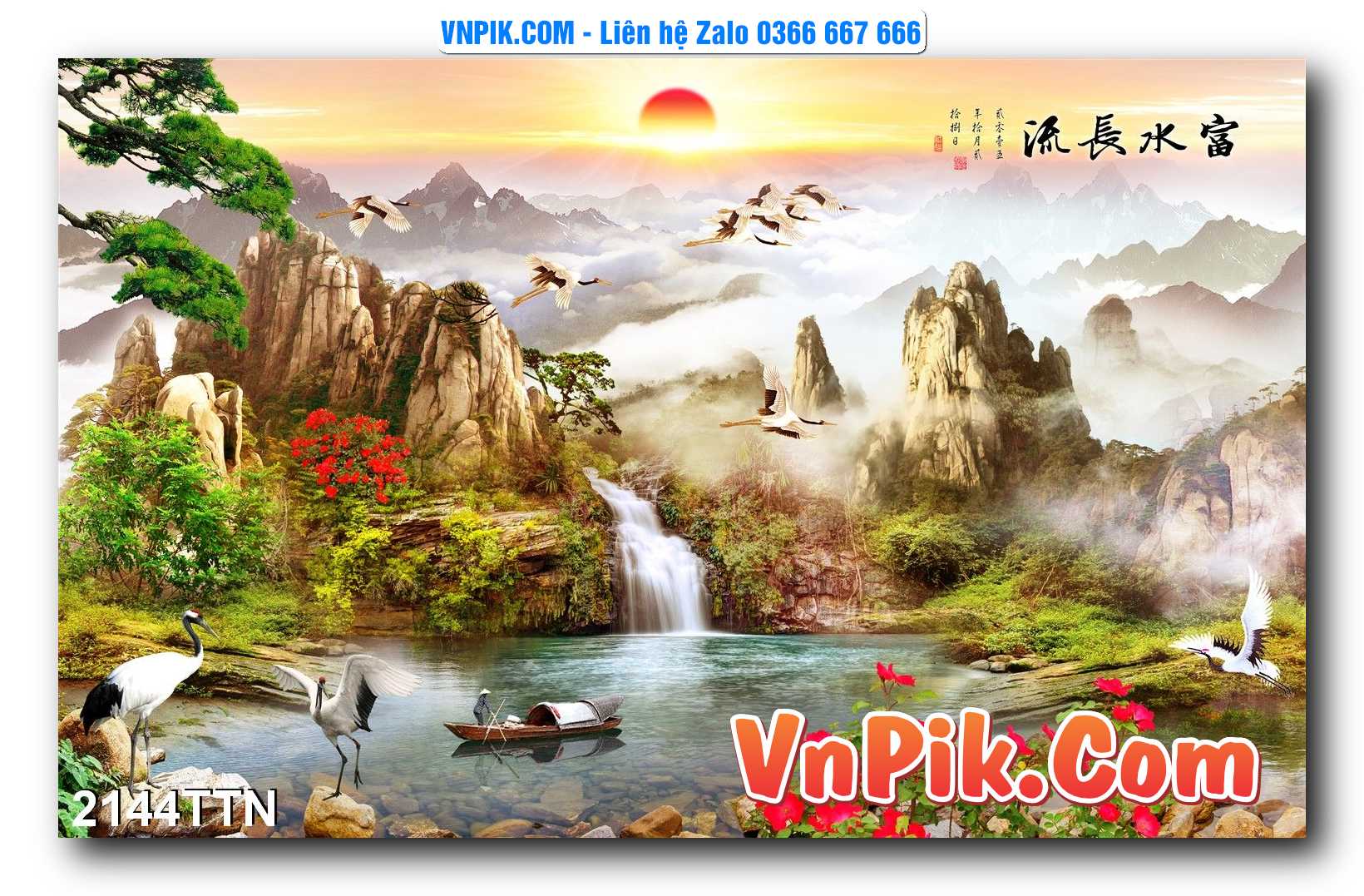 Tranh thác nước – Tranh phong thủy – Tranh treo tường mã 2144TTN