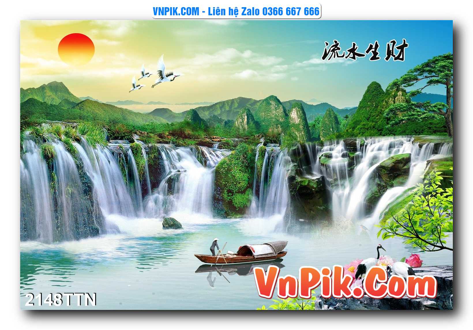 Tranh thác nước – Tranh phong thủy – Tranh treo tường mã 2148TTN