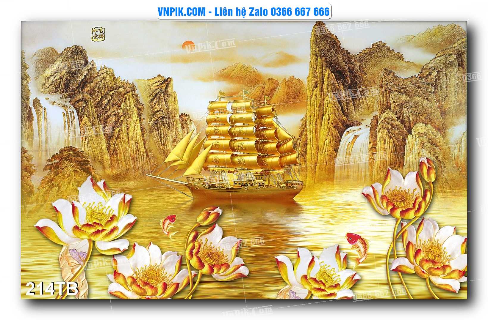 Tranh thuận buồm xuôi gió file PSD mẫu 214TB