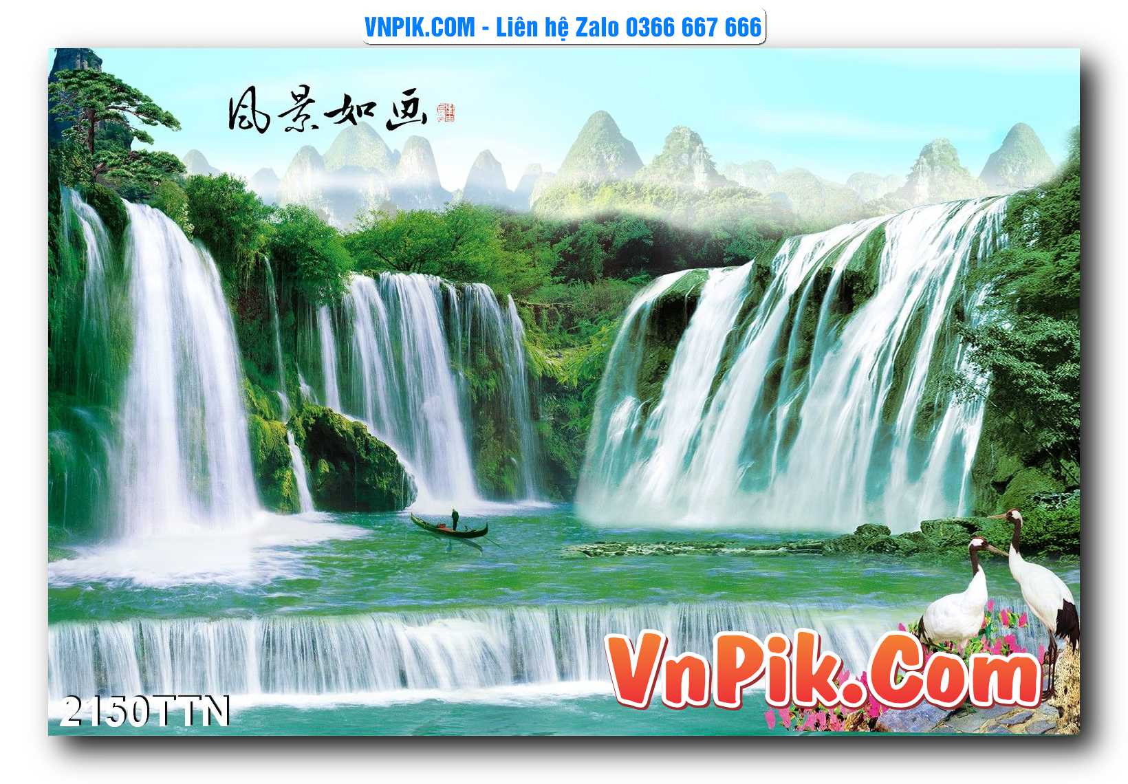 Tranh thác nước – Tranh phong thủy – Tranh treo tường mã 2150TTN
