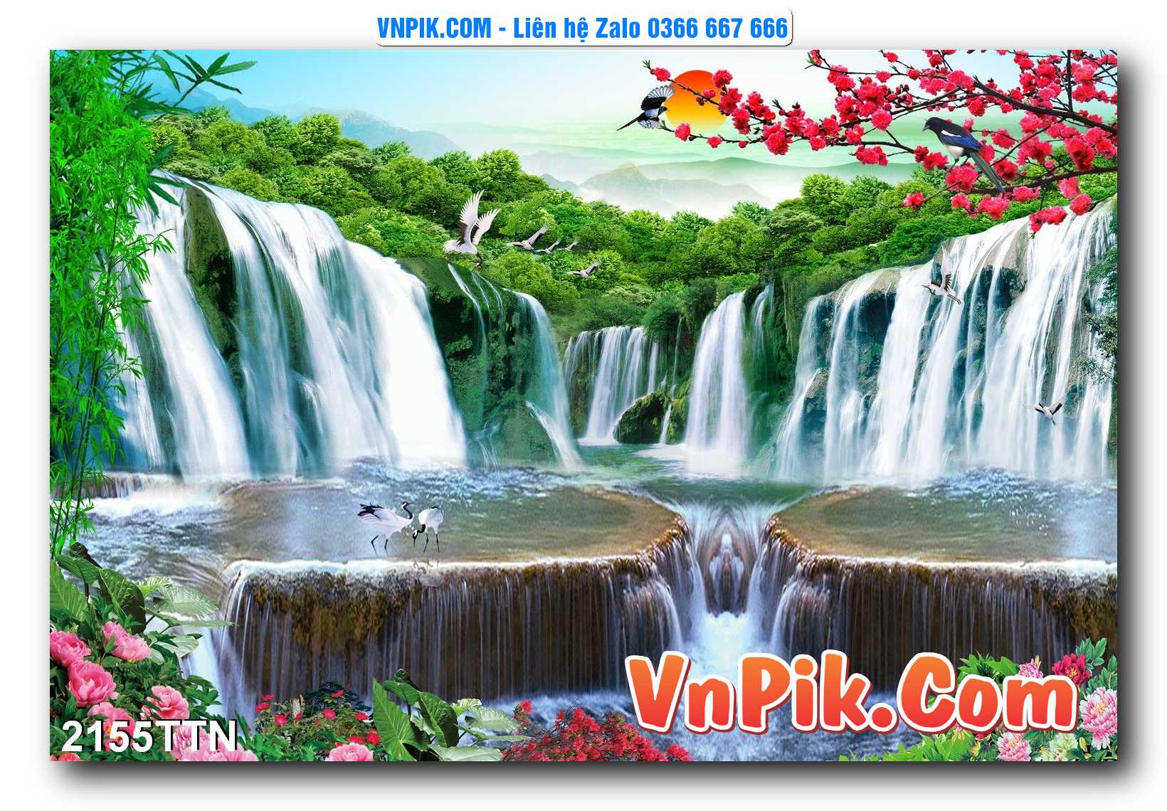 Tranh thác nước – Tranh phong thủy – Tranh treo tường mã 2155TTN