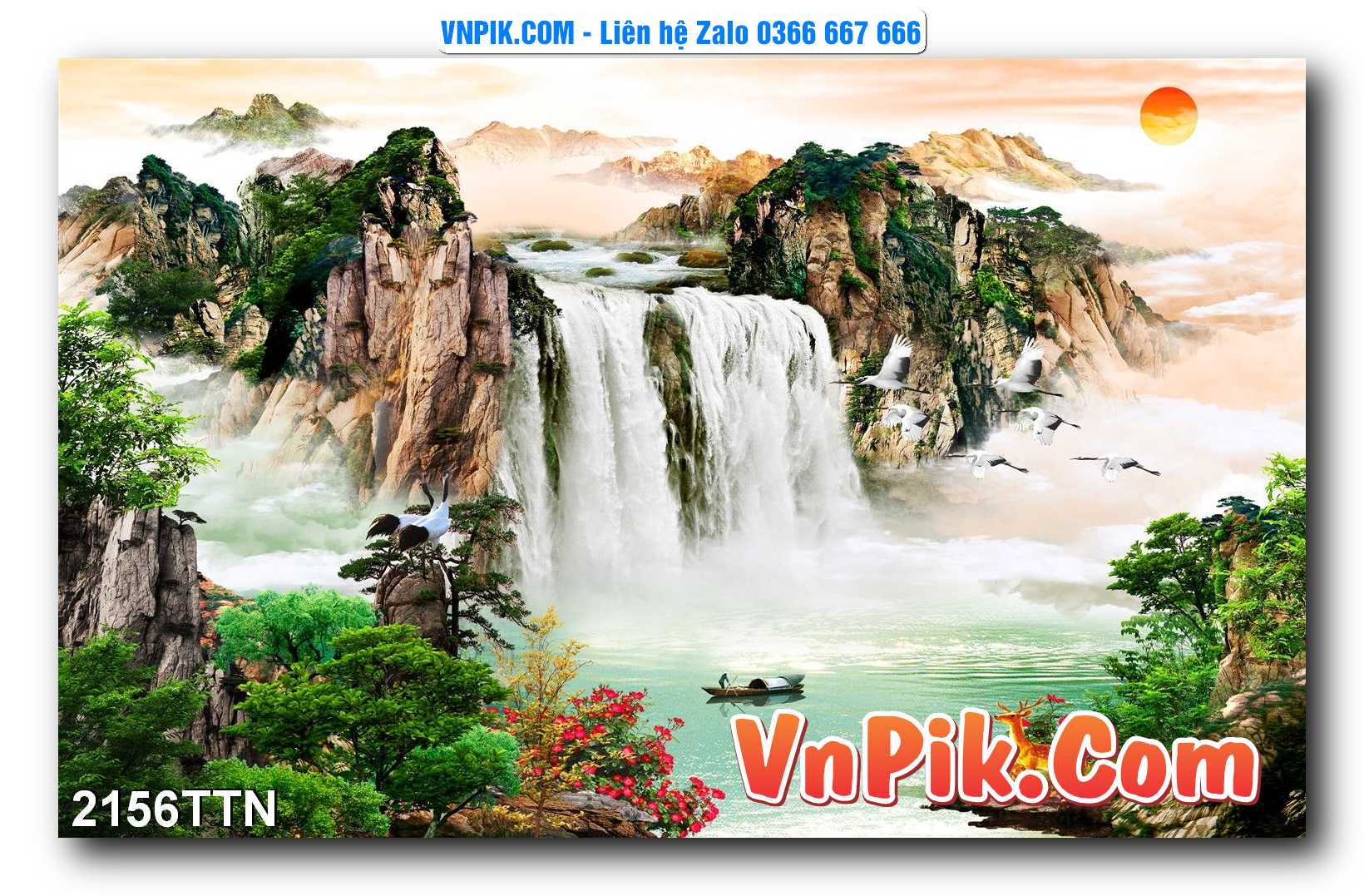 Tranh thác nước – Tranh phong thủy – Tranh treo tường mã 2156TTN