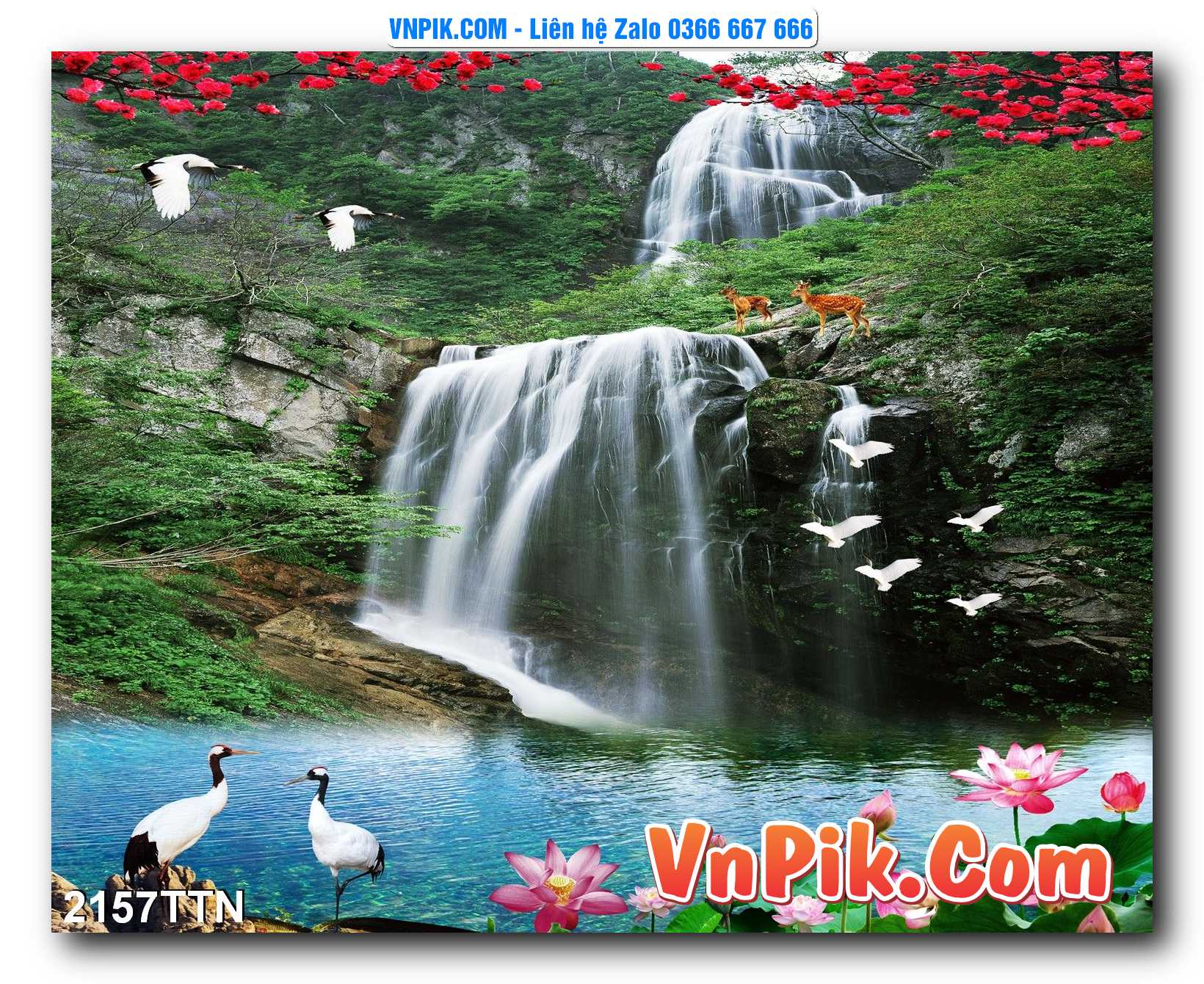 Tranh thác nước – Tranh phong thủy – Tranh treo tường mã 2157TTN