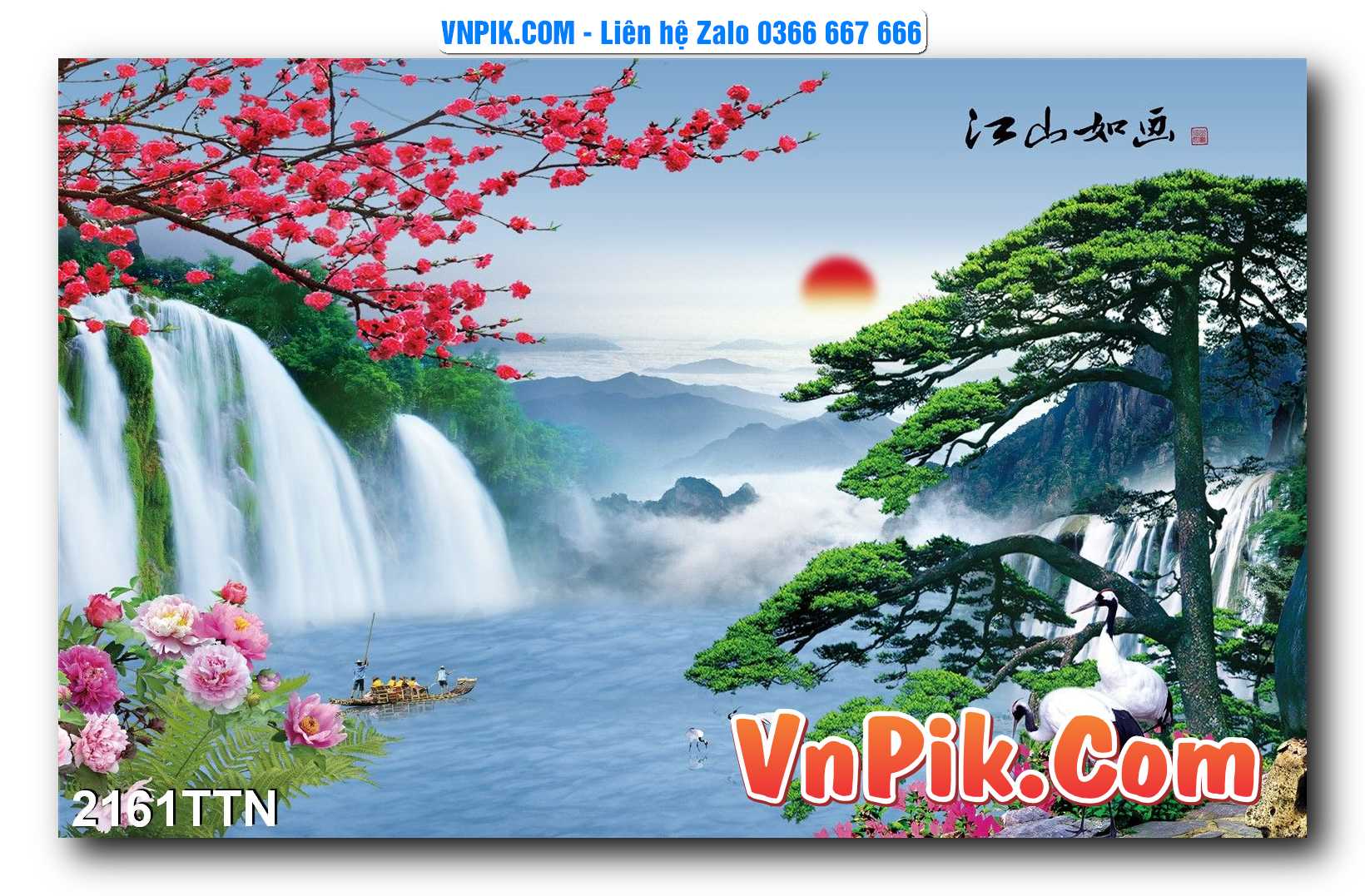 Tranh thác nước – Tranh phong thủy – Tranh treo tường mã 2161TTN