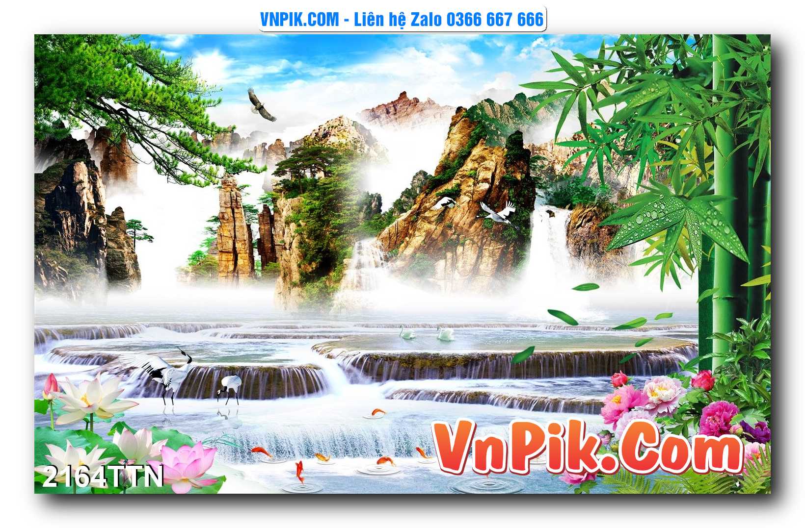 Tranh thác nước – Tranh phong thủy – Tranh treo tường mã 2164TTN