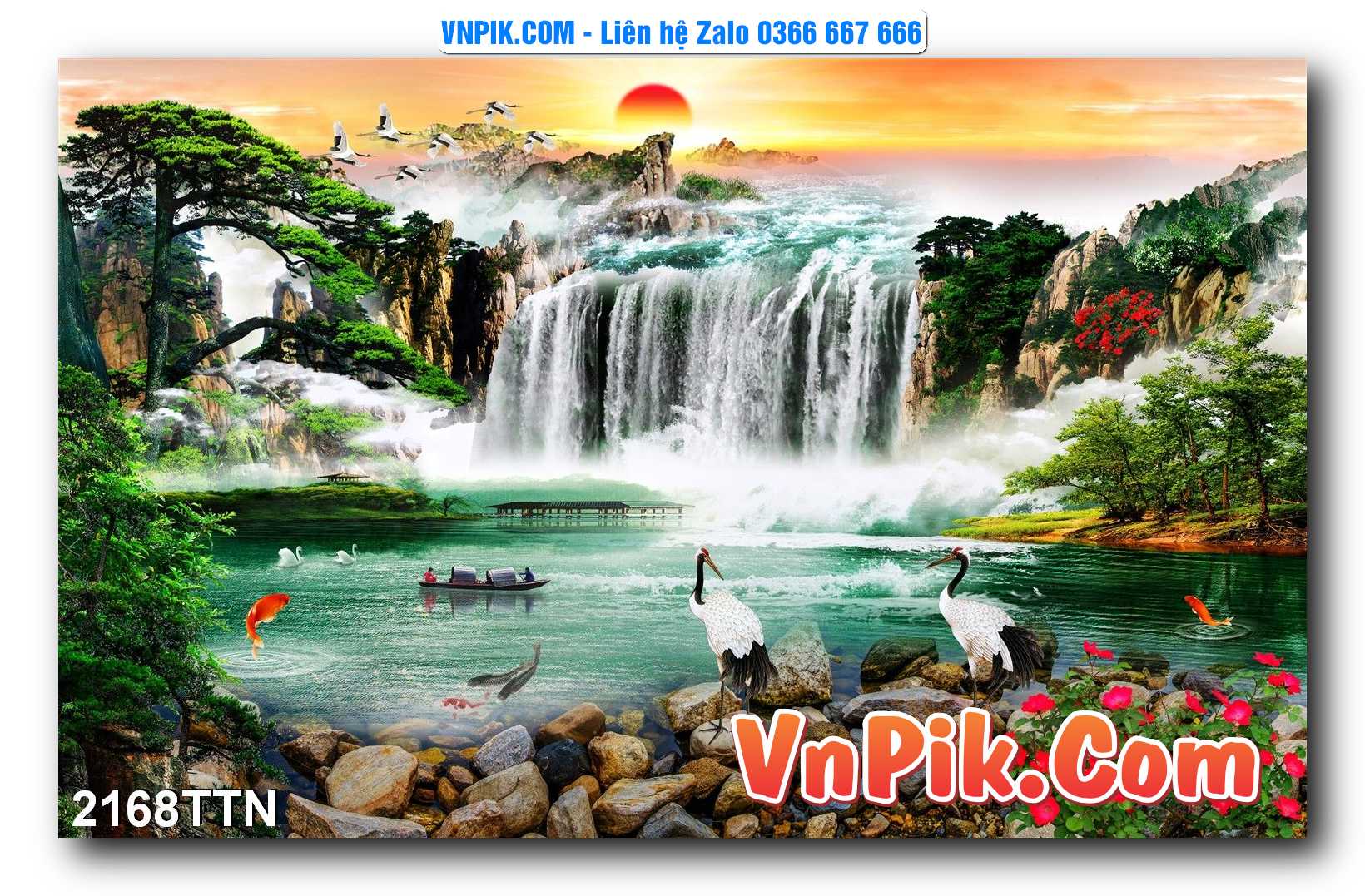 Tranh thác nước – Tranh phong thủy – Tranh treo tường mã 2168TTN